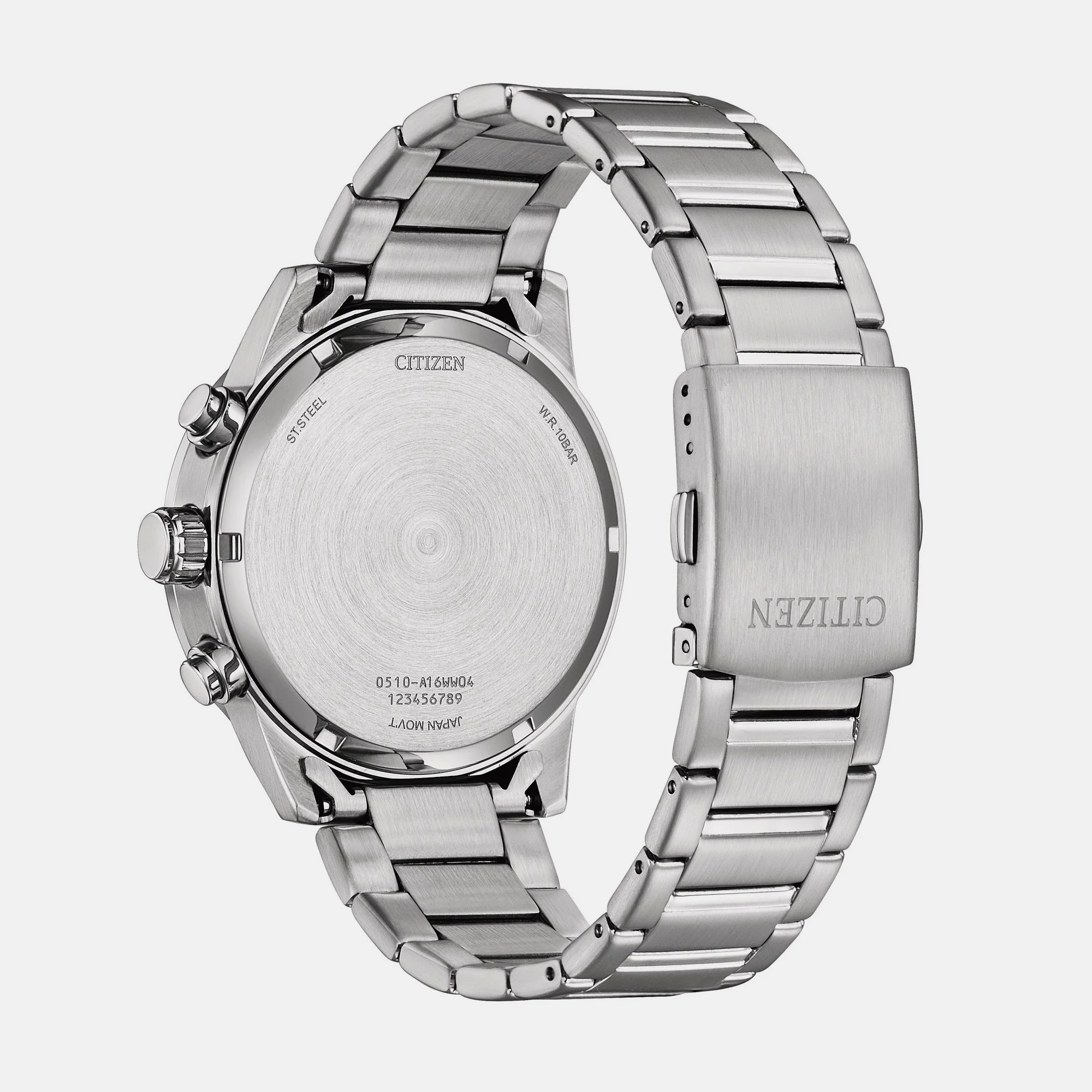 Men Quartz Grey Dial Chronograph Stainless Steel Watch AN3688-58H - Image 3