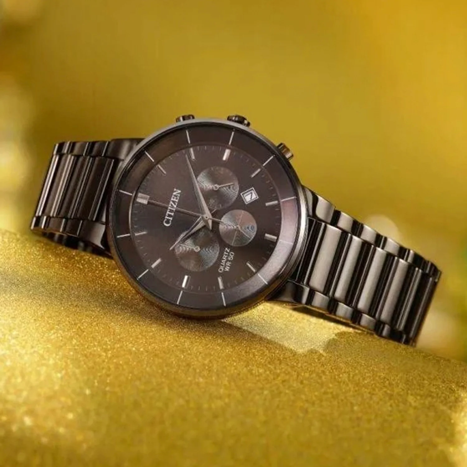 Men Quartz Grey Dial Chronograph Stainless Steel Watch AN8227-53H - Image 5