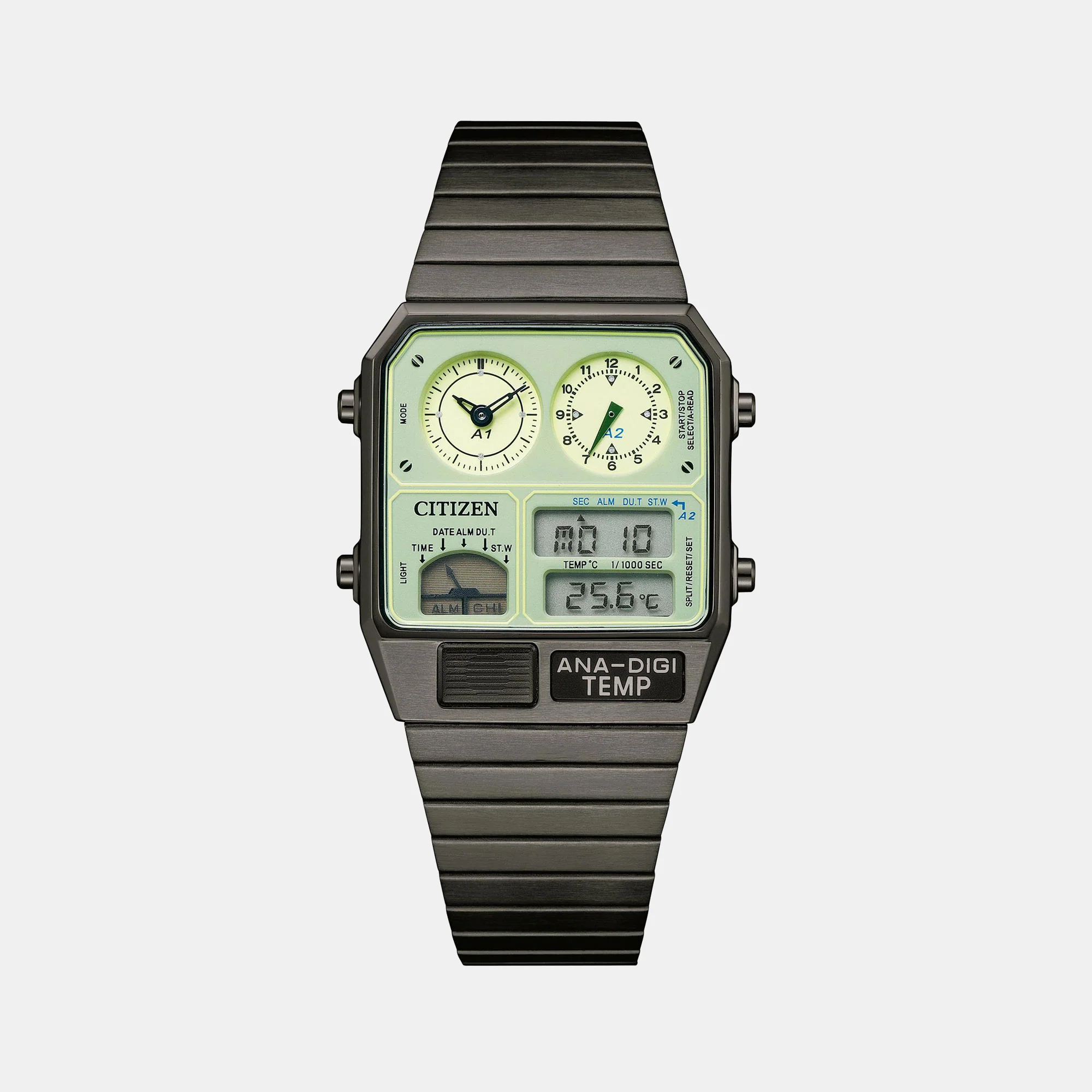 Men Quartz Luminous Dial Chronograph Rubber Watch JG2147-85X