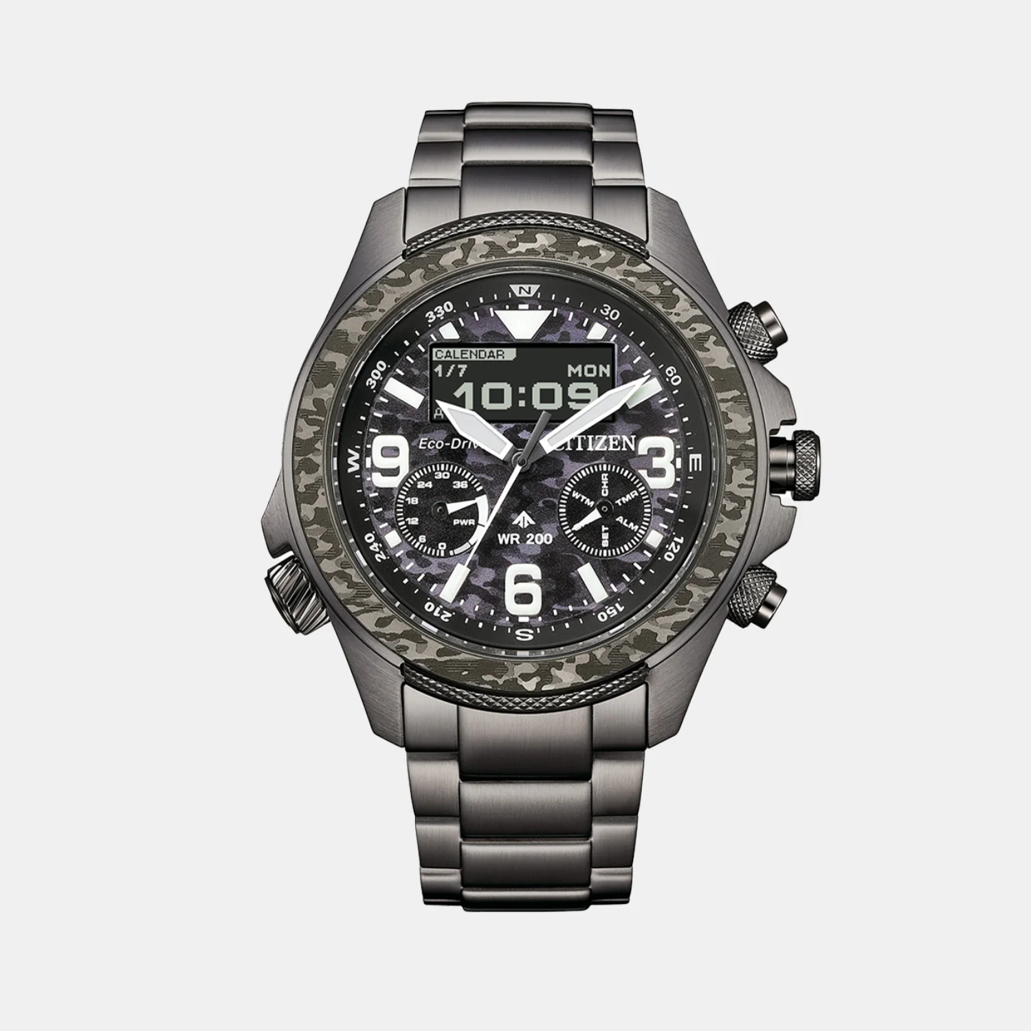 Promaster Land U822 Men Eco-Drive Black Dial Analog Stainless Steel Watch JV1008-63E