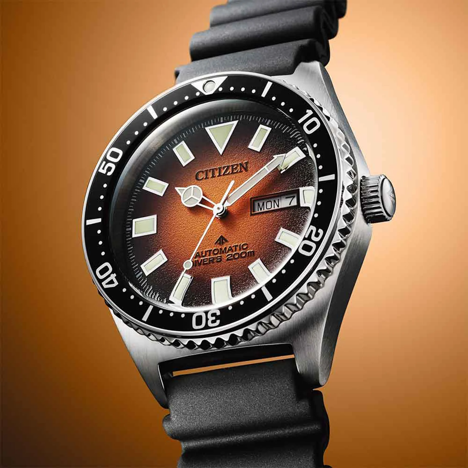 Promaster Men Automatic Orange Dial Analog Rubber Watch NY0120-01Z - Image 7