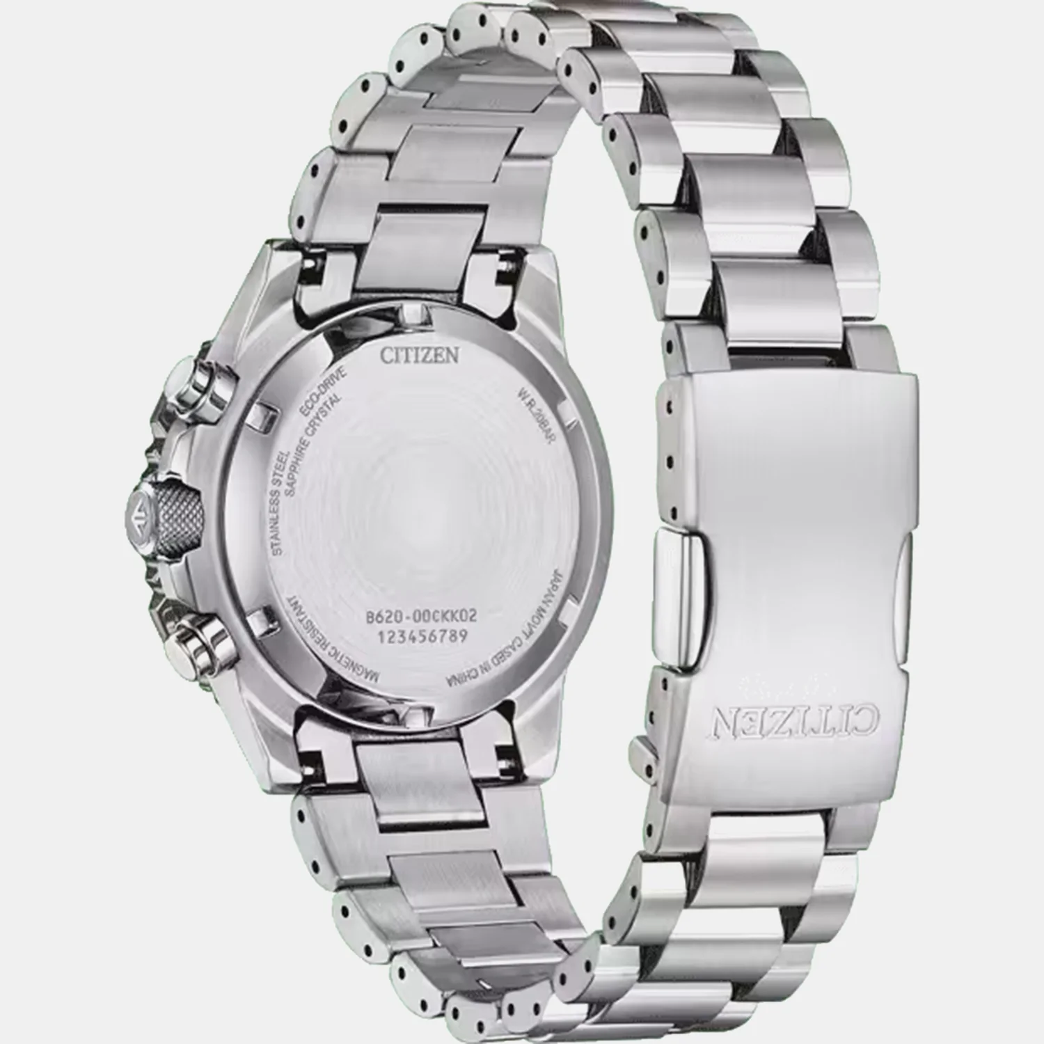 Promaster Men Eco-Drive Salmon Dial Chronograph Stainless Steel Watch CA4664-60X - Image 5