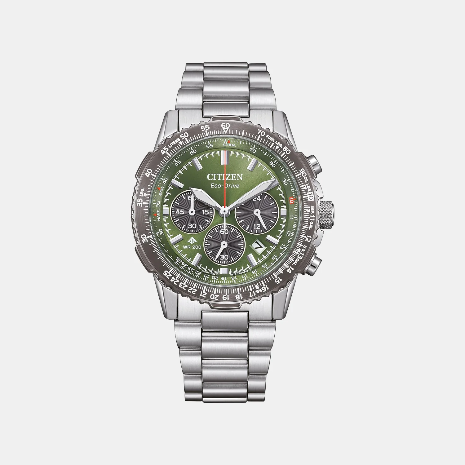 Promaster Men Quartz Eco-Drive Green Dial Chronograph Stainless Steel Watch CA4664-60W