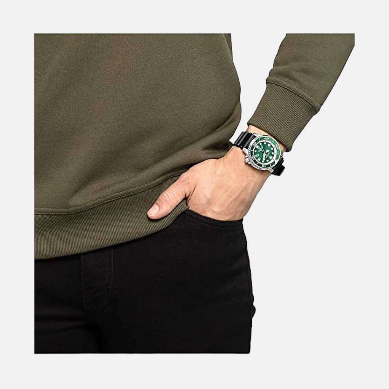 Promaster Men Quartz Green Dial Analog Stainless Steel Watch BN0158-18X - Image 4