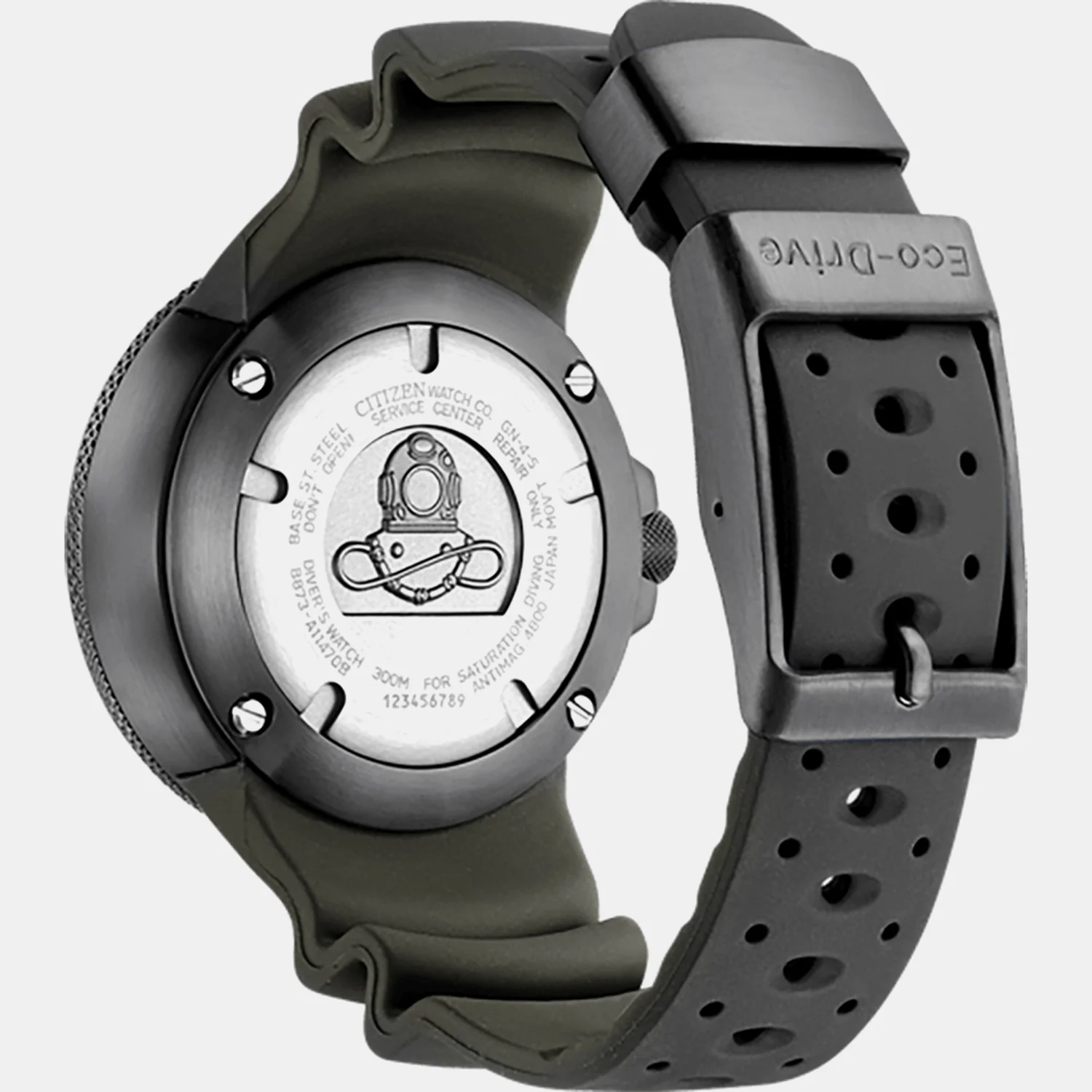 Promaster Professional Diver 300 Men Eco-Drive Quartz Luminous Dial Analog Rubber Watch BJ8055-04X - Image 3