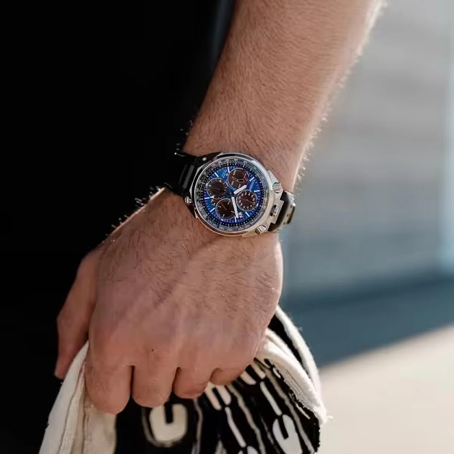Promaster Limited Edition Tsuno Chrono Racer Men Eco-Drive Blue Dial Chronograph Leather Watch AV0088-01L - Image 2