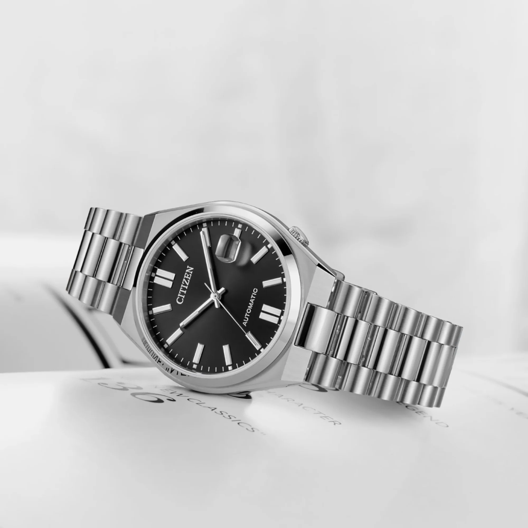 Tsuyosa Men Automatic Black Dial Analog Stainless Steel Watch NJ0150-81E - Image 4