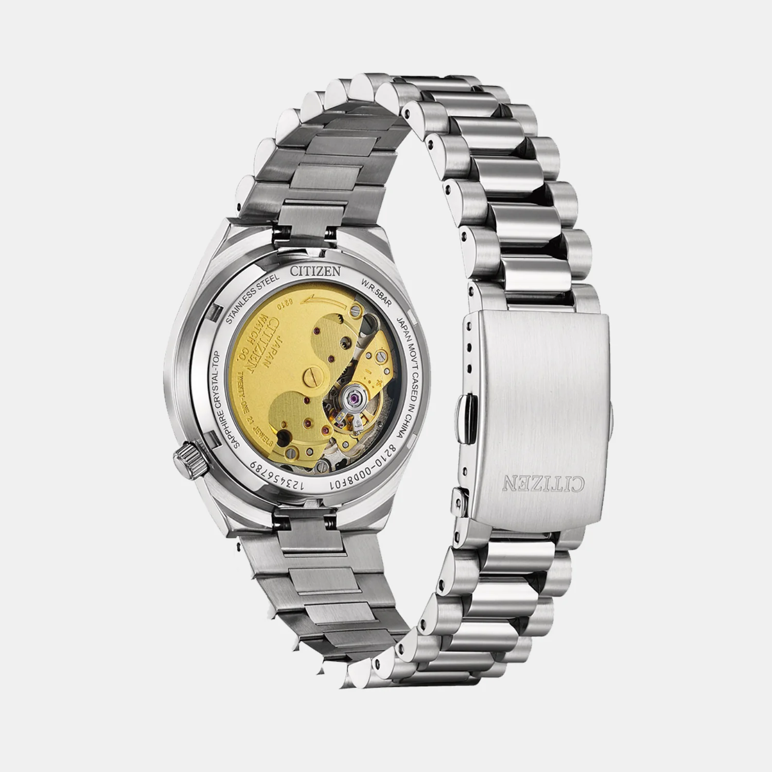 Tsuyosa Men Automatic Grey Dial Analog Stainless Steel Watch NJ0200-50E - Image 4