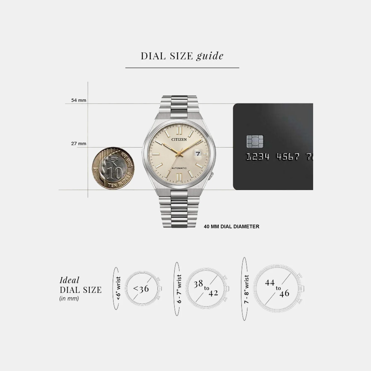 Tsuyosa Men Automatic Cream Dial Analog Stainless Steel Watch NJ0151-88W - Image 6