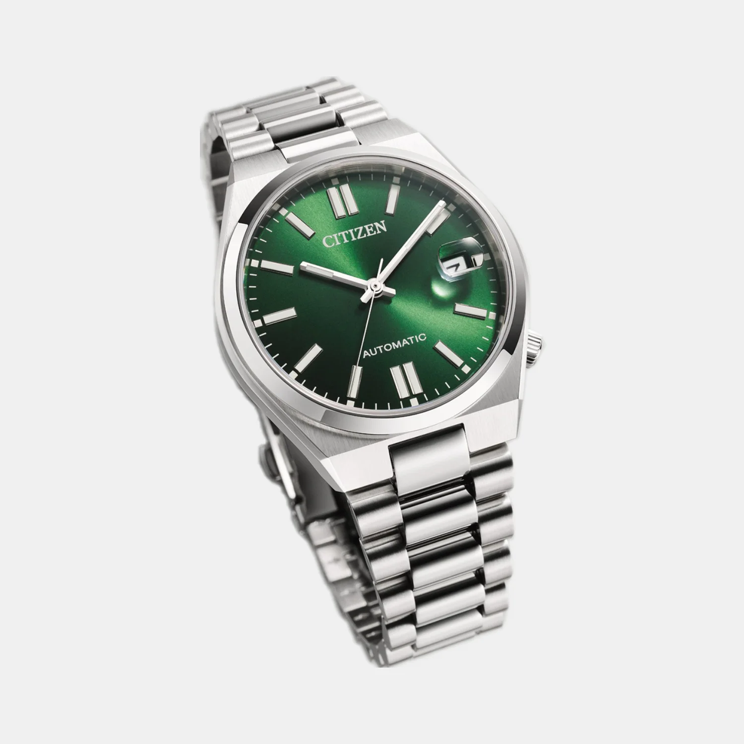Tsuyosa Unisex Automatic Green Dial Analog Stainless Steel Watch NJ0200-50X - Image 3