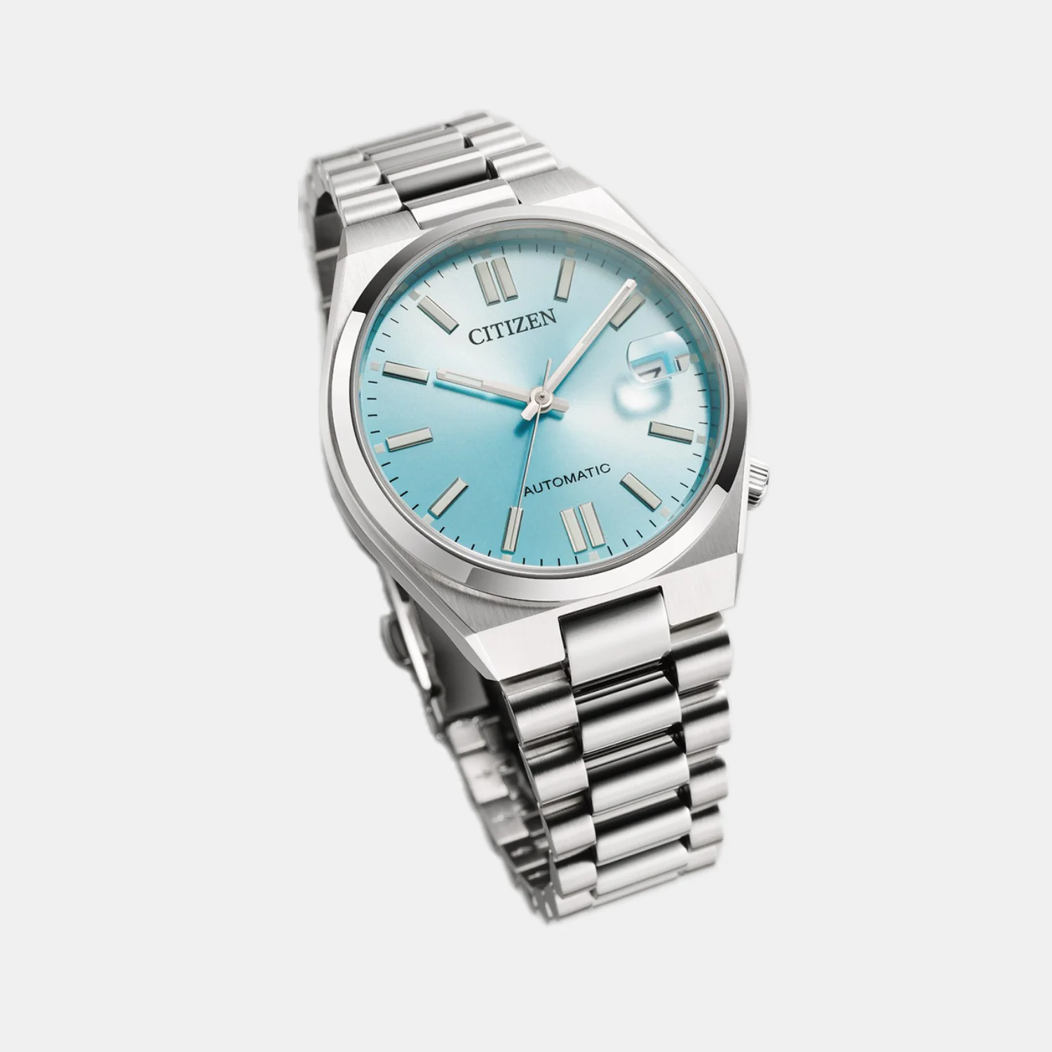 Tsuyosa Unisex Automatic Ice Blue Dial Analog Stainless Steel Watch NJ0200-50L - Image 2