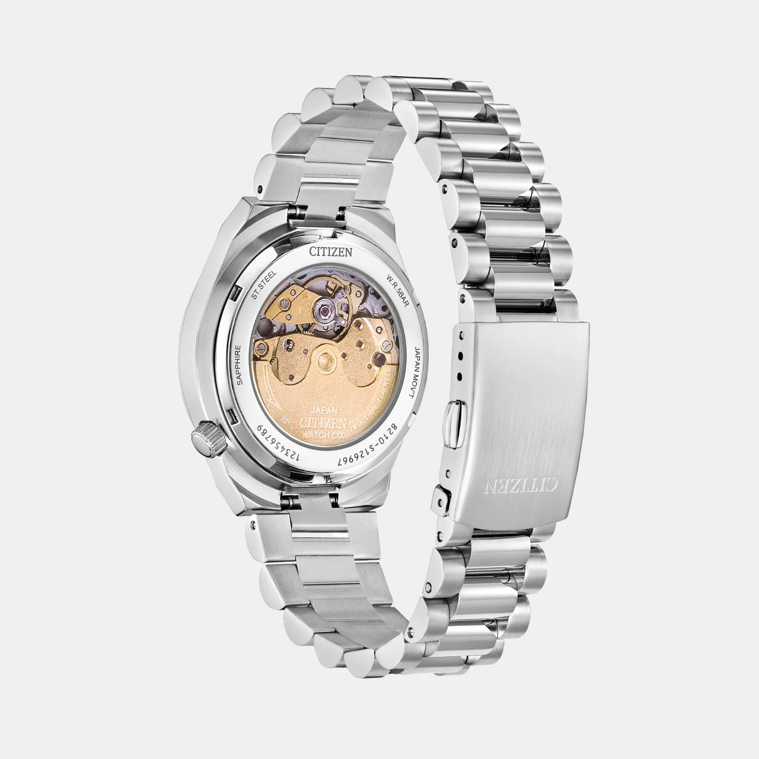 Tsuyosa Women Automatic Pink Dial Analog Stainless Steel Watch NJ0200-50Z - Image 3