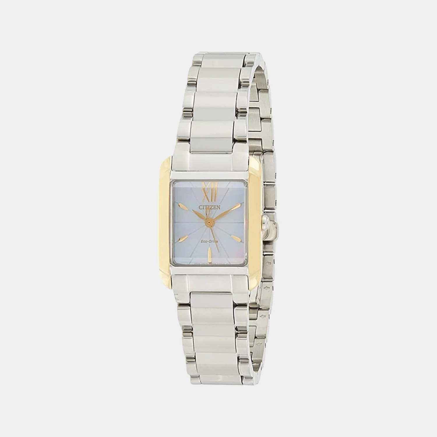 Women Eco-Drive White Dial Analog Stainless Steel Watch EW5554-82D