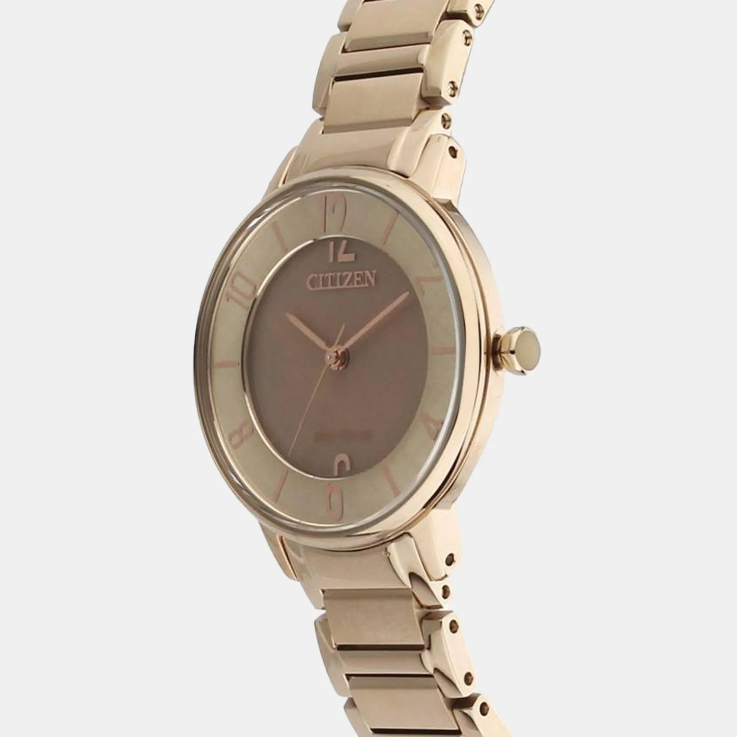 Women Quartz Brown Dial Analog Stainless Steel Watch EM0523-86P - Image 3