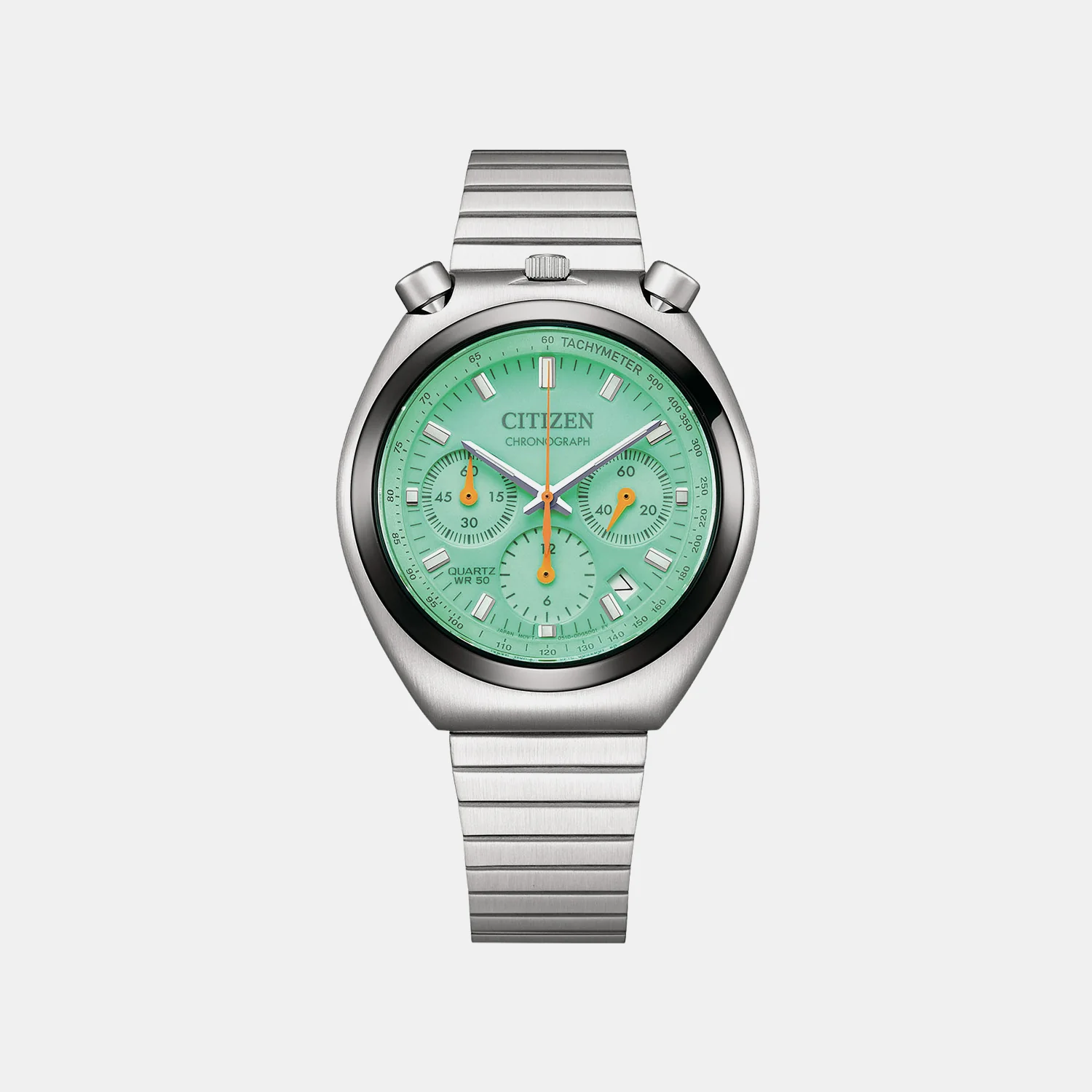 Women Quartz Green Dial Chronograph Stainless Steel Watch AN3660-73X