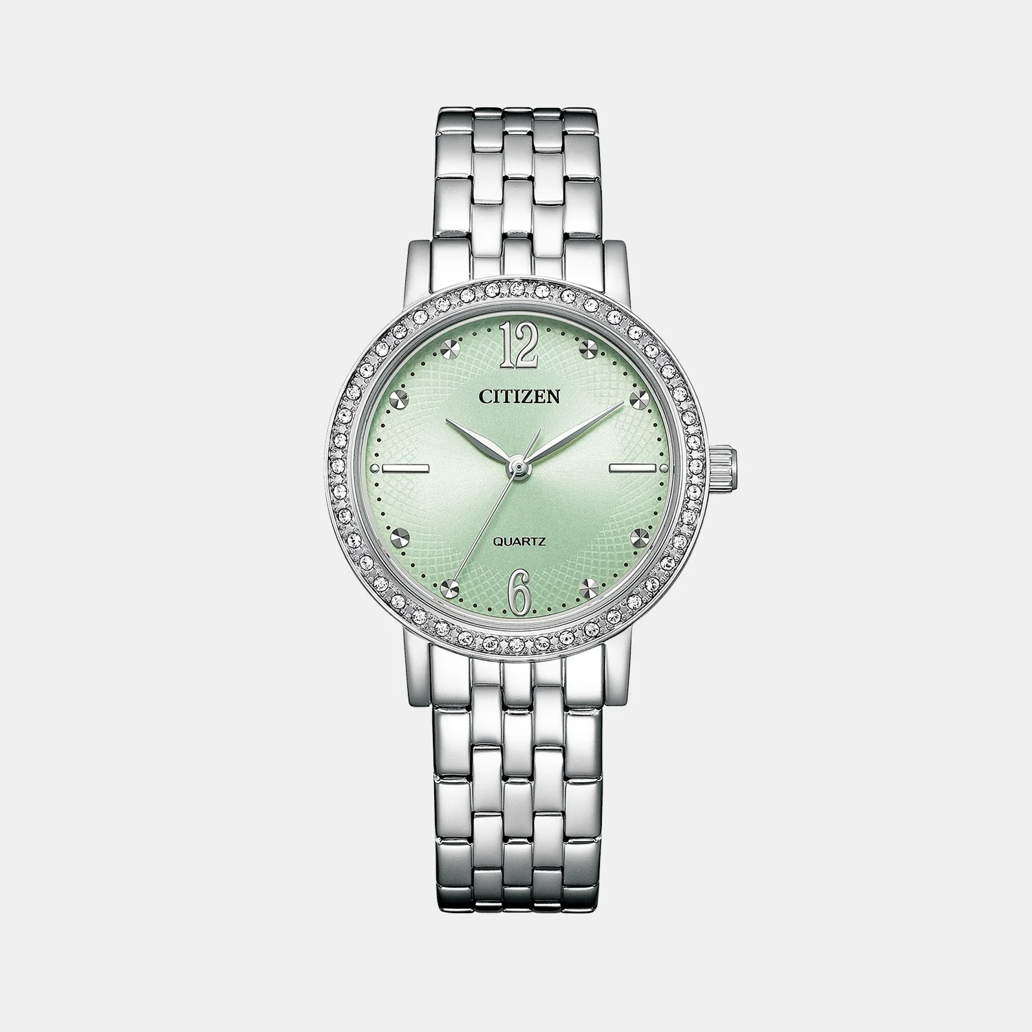 Women Quartz Light Green Dial Analog Stainless Steel Watch EL3100-55X - Image 2