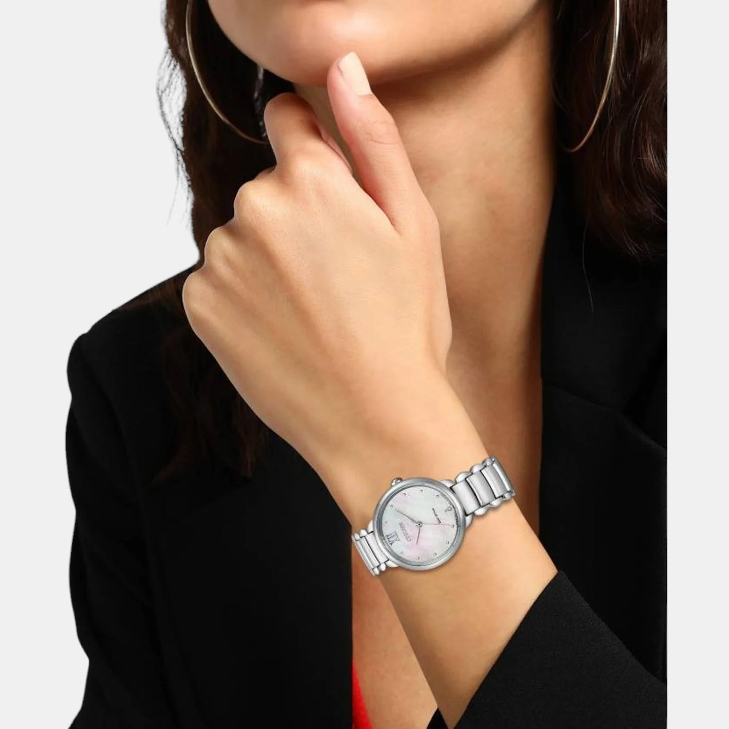 Women Quartz Silver Dial Analog Stainless Steel Watch EM0920-86D - Image 4