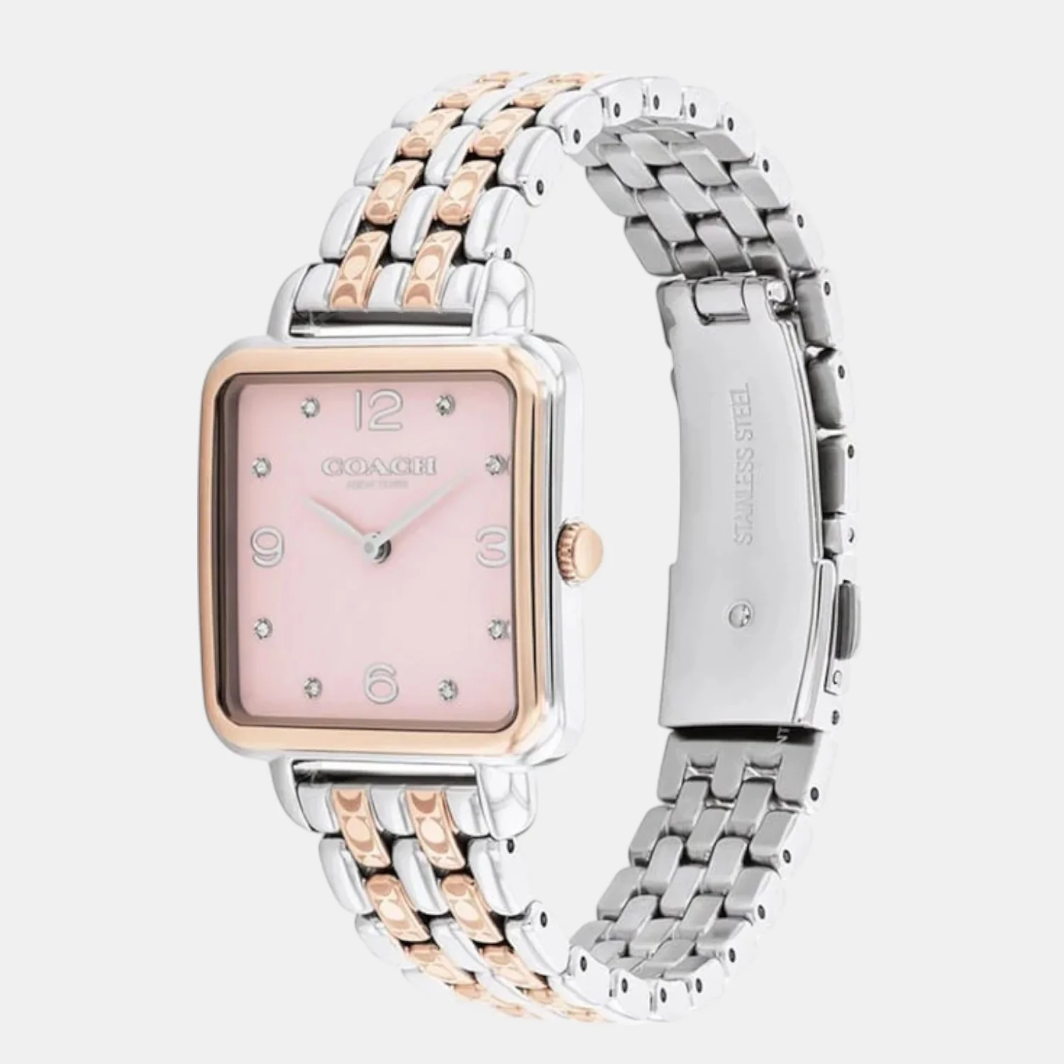 Cass Women Quartz Pink Dial Analog Stainless Steel Watch 14504497 - Image 2