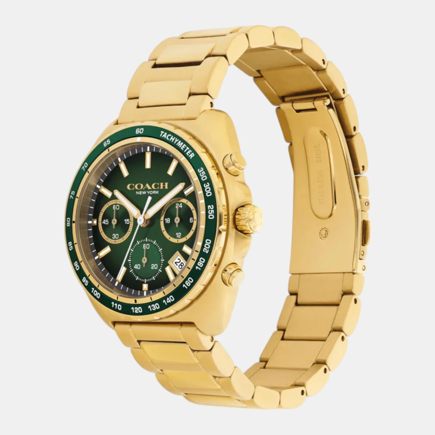 Charter Men Quartz Green Dial Chronograph Stainless Steel Watch 14602738 - Image 2