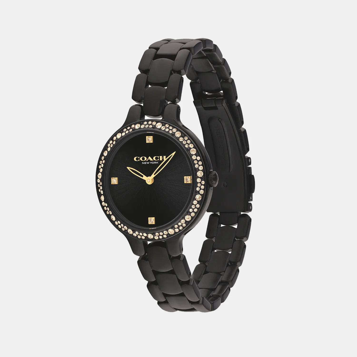 Chelsea Women Quartz Black Dial Analog Stainless Steel Watch 14504352 - Image 2