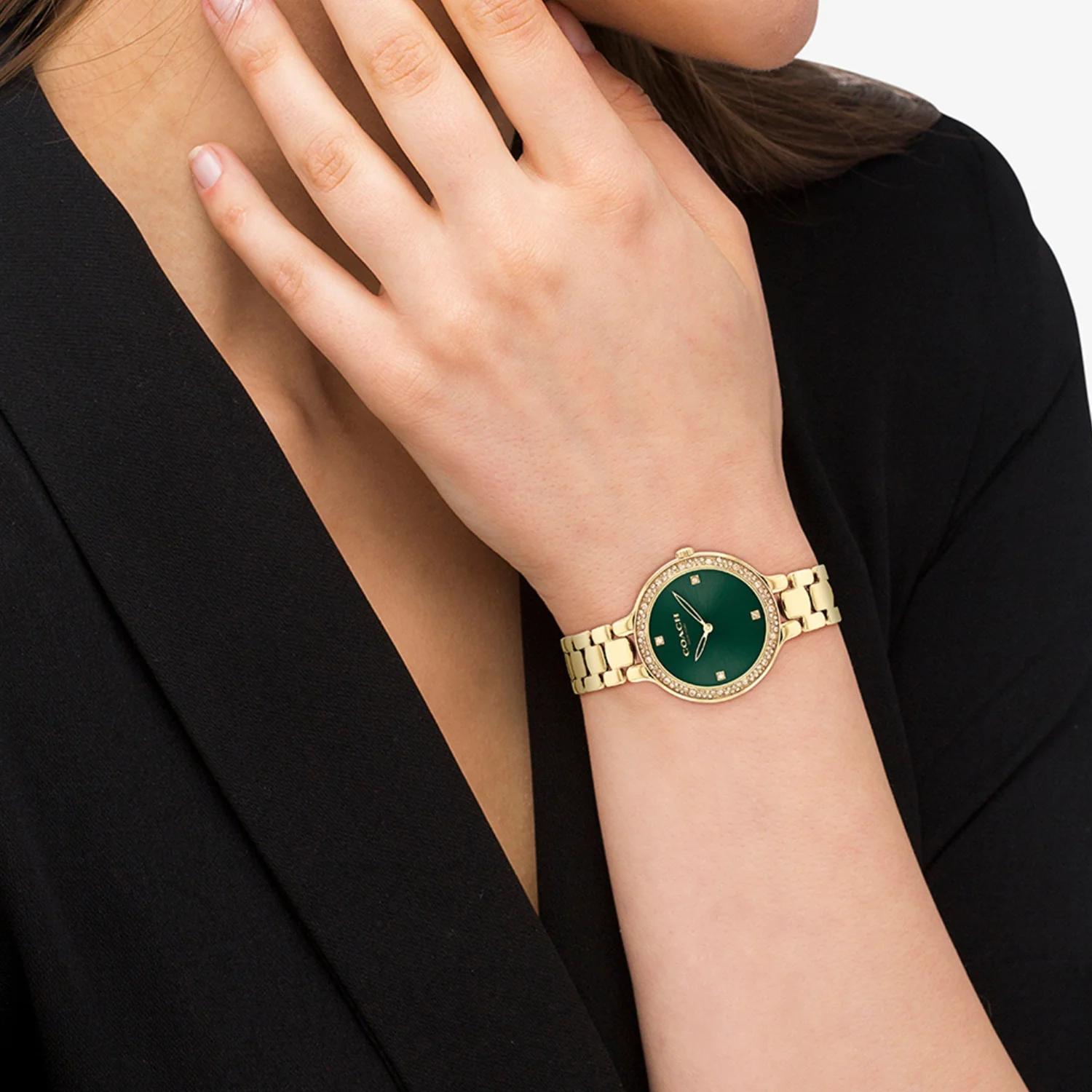 Chelsea Women Quartz Green Dial Analog Stainless Steel Watch 14504251 - Image 4