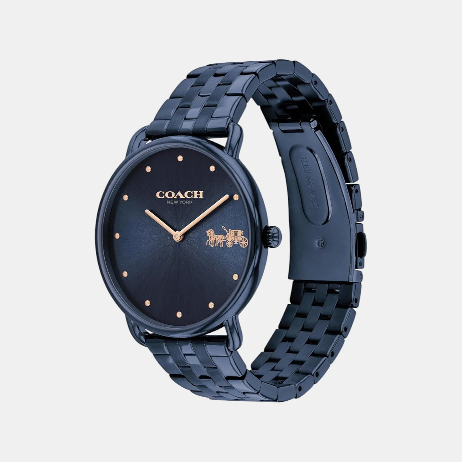 Elliot Women Quartz Blue Dial Analog Stainless Steel Watch 14504297 - Image 2