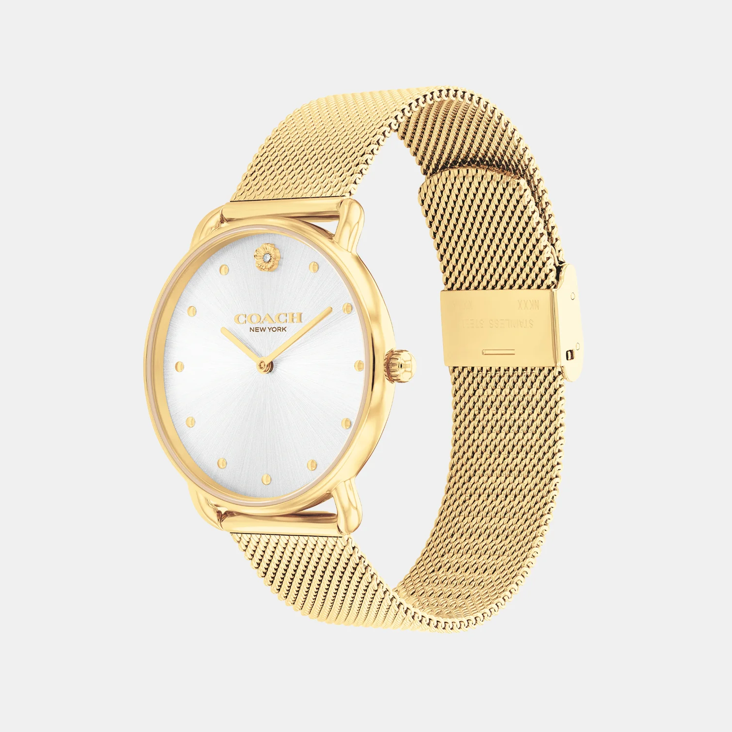 Elliot Women Quartz Silver Dial Analog Mesh Watch 14504208 - Image 3