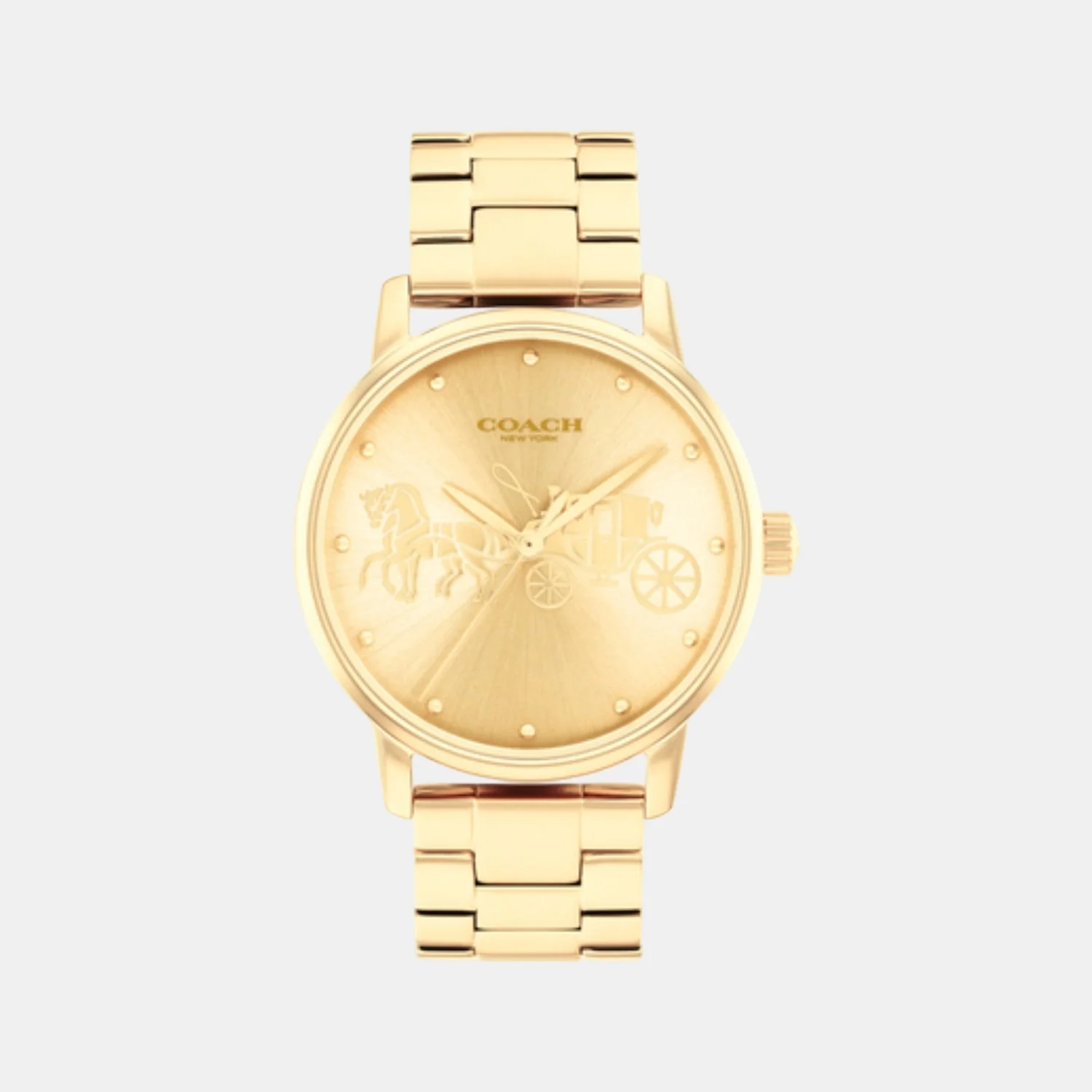Grand Women Quartz Gold Dial Analog Stainless Steel Watch 14503075