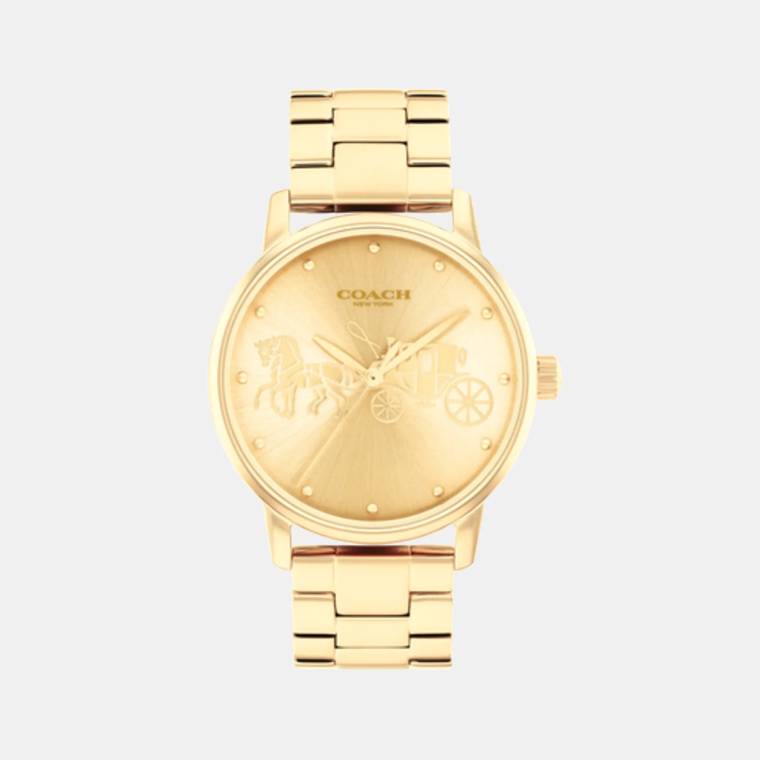 Grand Women Quartz Gold Dial Analog Stainless Steel Watch 14503075 - Image 2