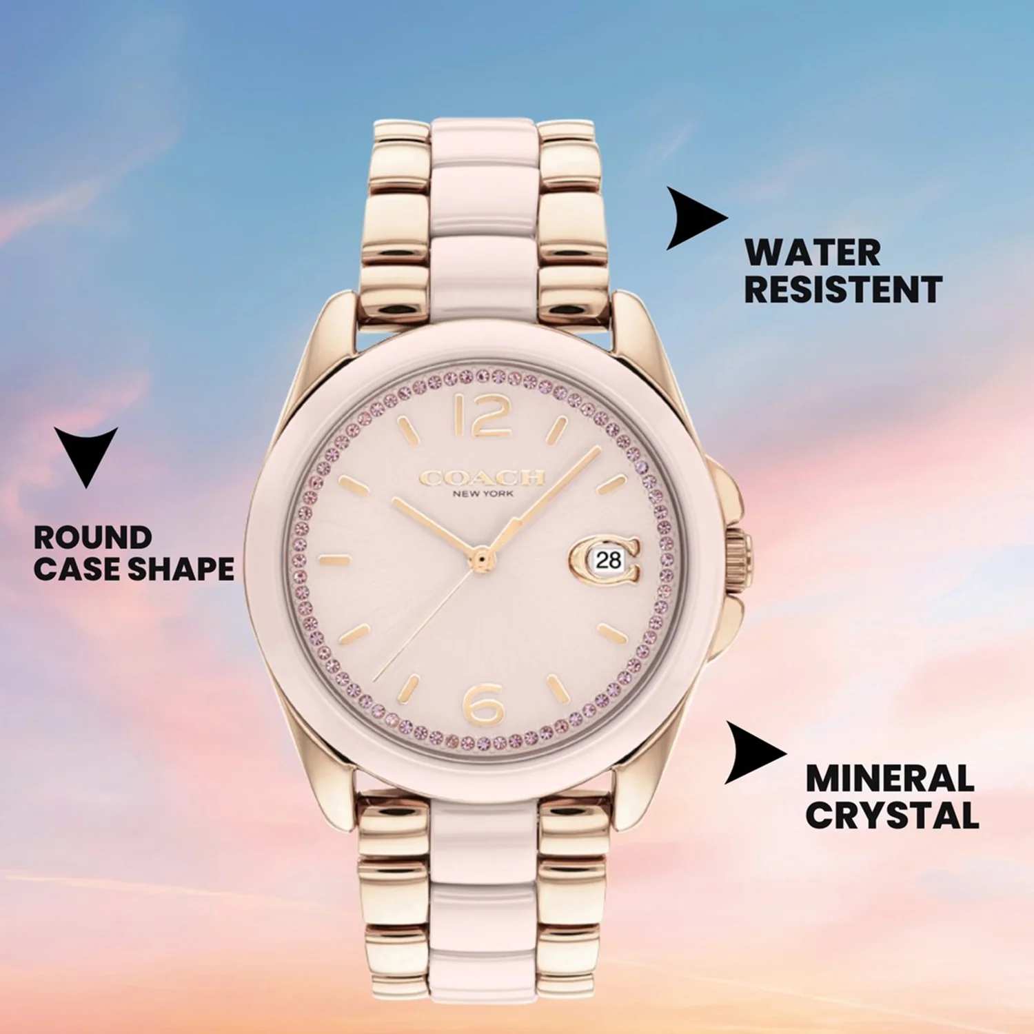 Greyson Women Quartz Pink Dial Analog Stainless Steel Watch 14504188 - Image 7