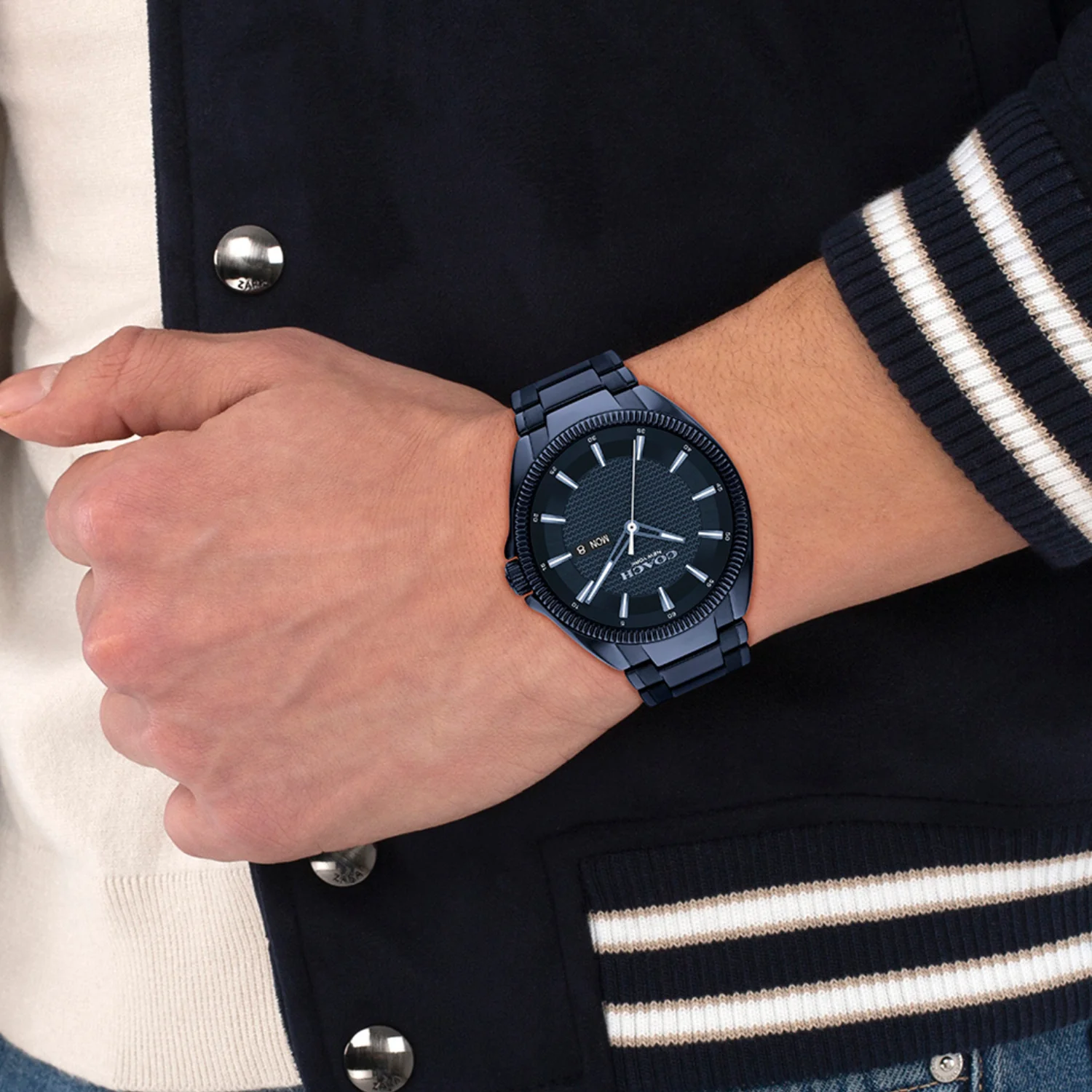 Jackson Men Quartz Blue Dial Analog Stainless Steel Watch 14602689 - Image 4