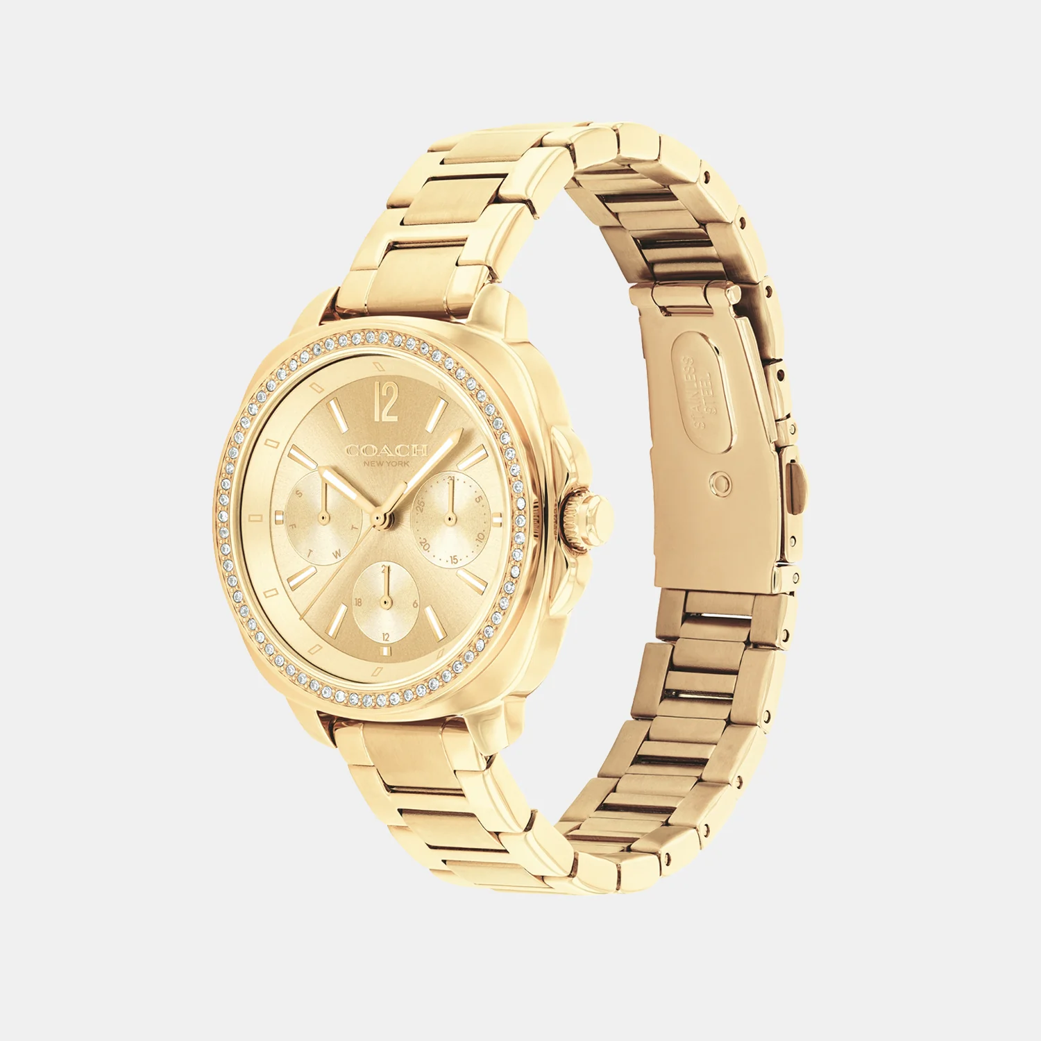 Kitt Women Quartz Gold Dial Multi-Function Stainless Steel Watch 14504393 - Image 2