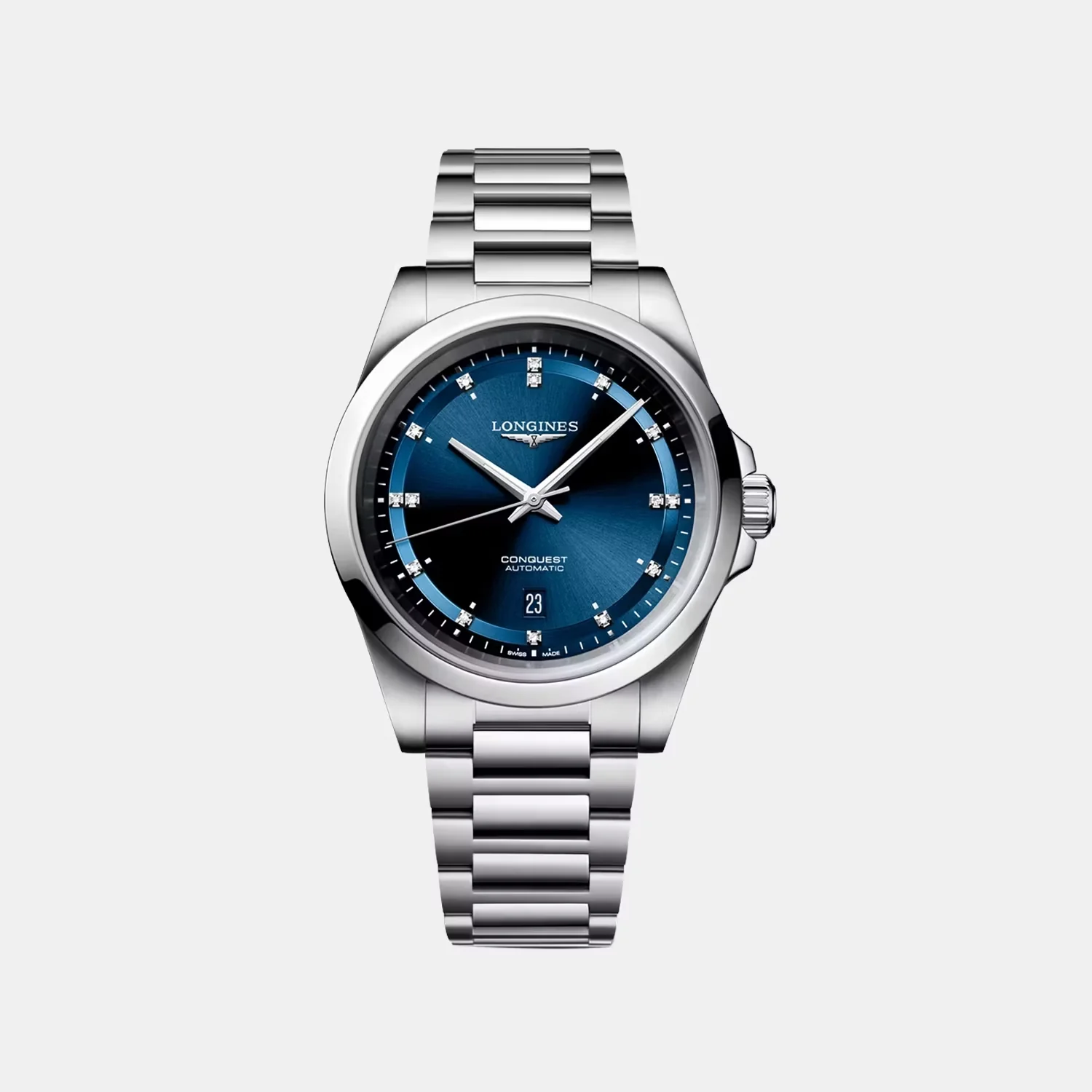 Conquest Men Automatic Blue Dial Analog Stainless Steel Watch L38304976