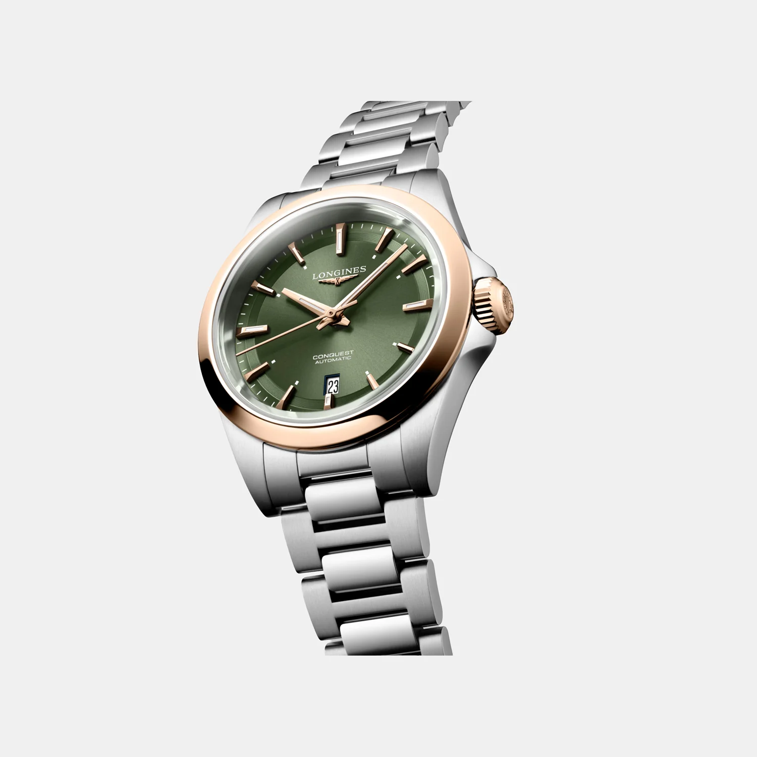 Conquest Women Automatic Green Dial Analog Stainless Steel Watch L33205026 - Image 3