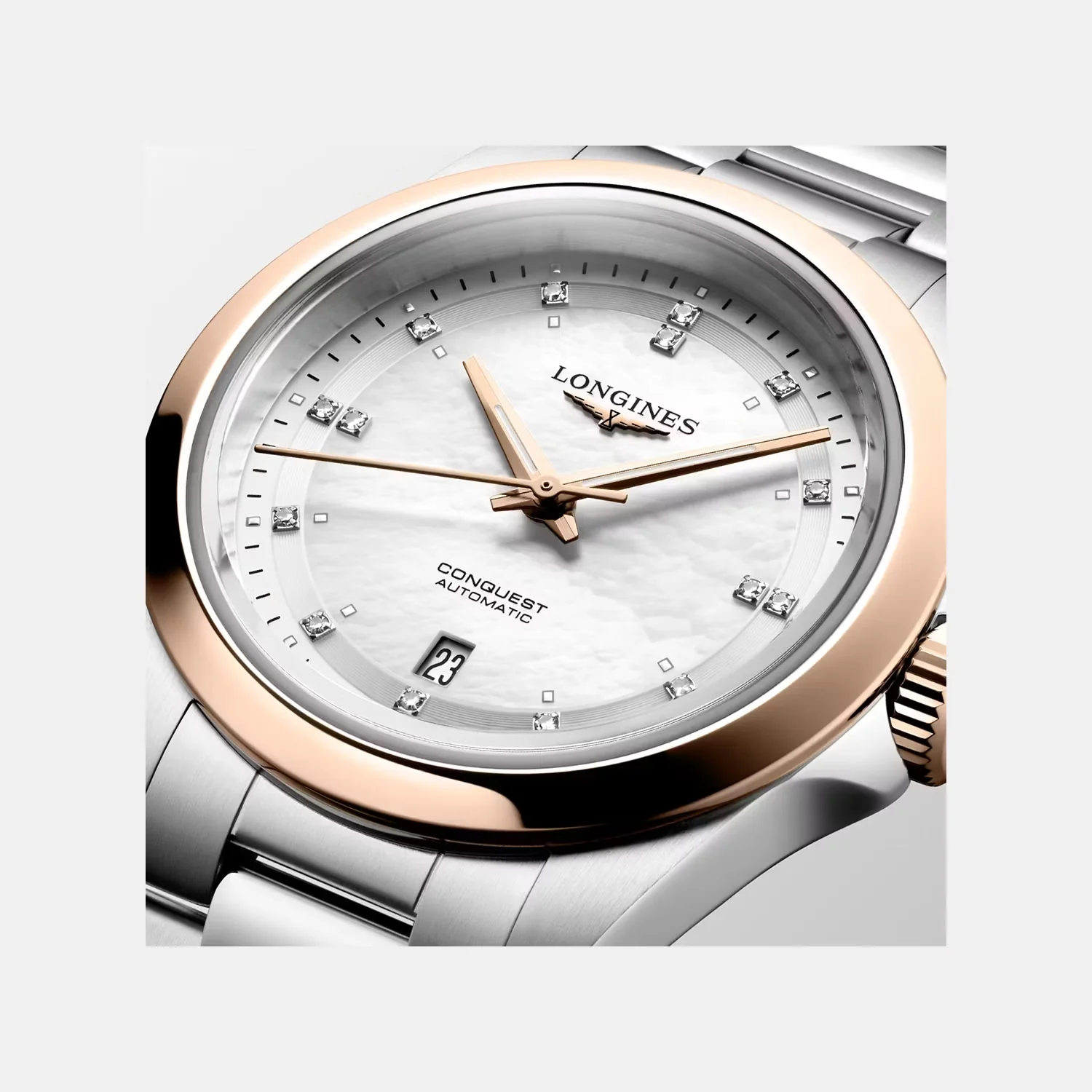 Conquest Women Automatic Mother Of Pearl Dial Analog Stainless Steel Watch L33205876 - Image 2