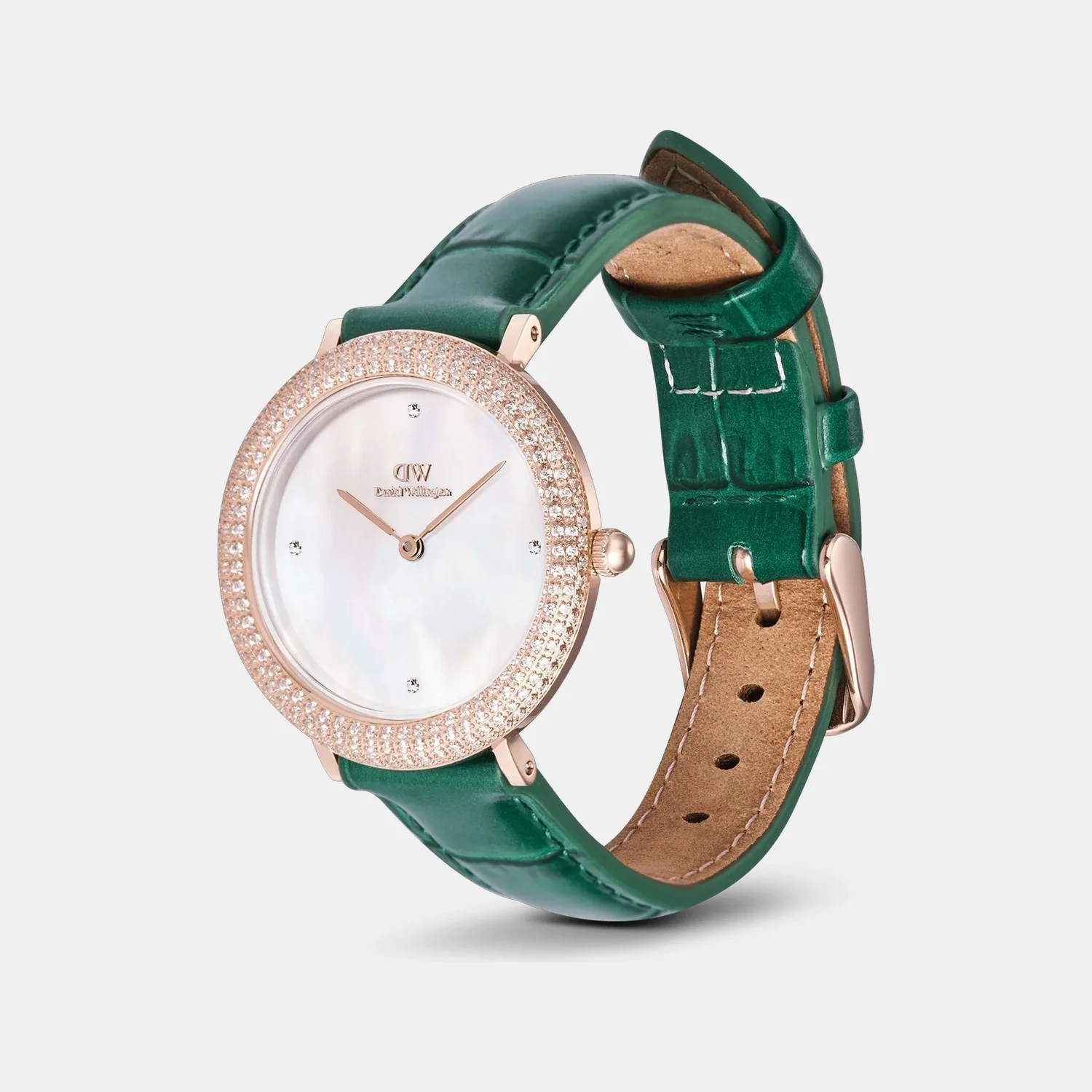 Women Quartz Mother Of Pearl Dial Analog Leather Watch DW00100826K - Image 4