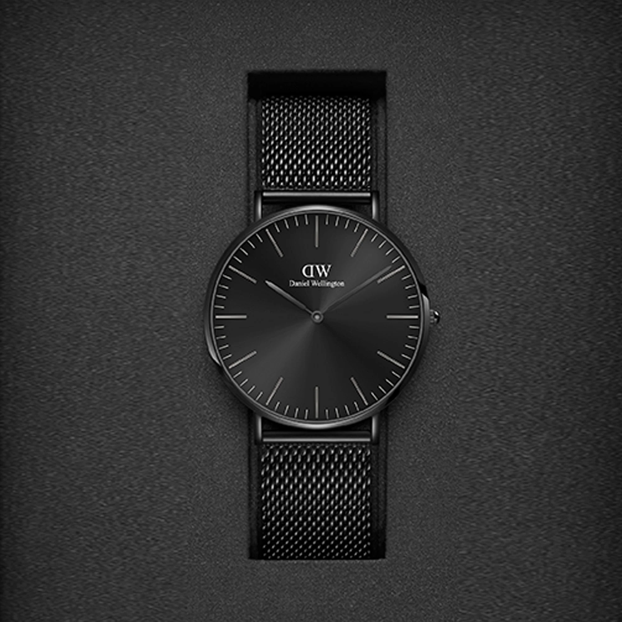Classic Men Quartz Black Dial Analog Stainless Steel Watch DW00100632K - Image 5