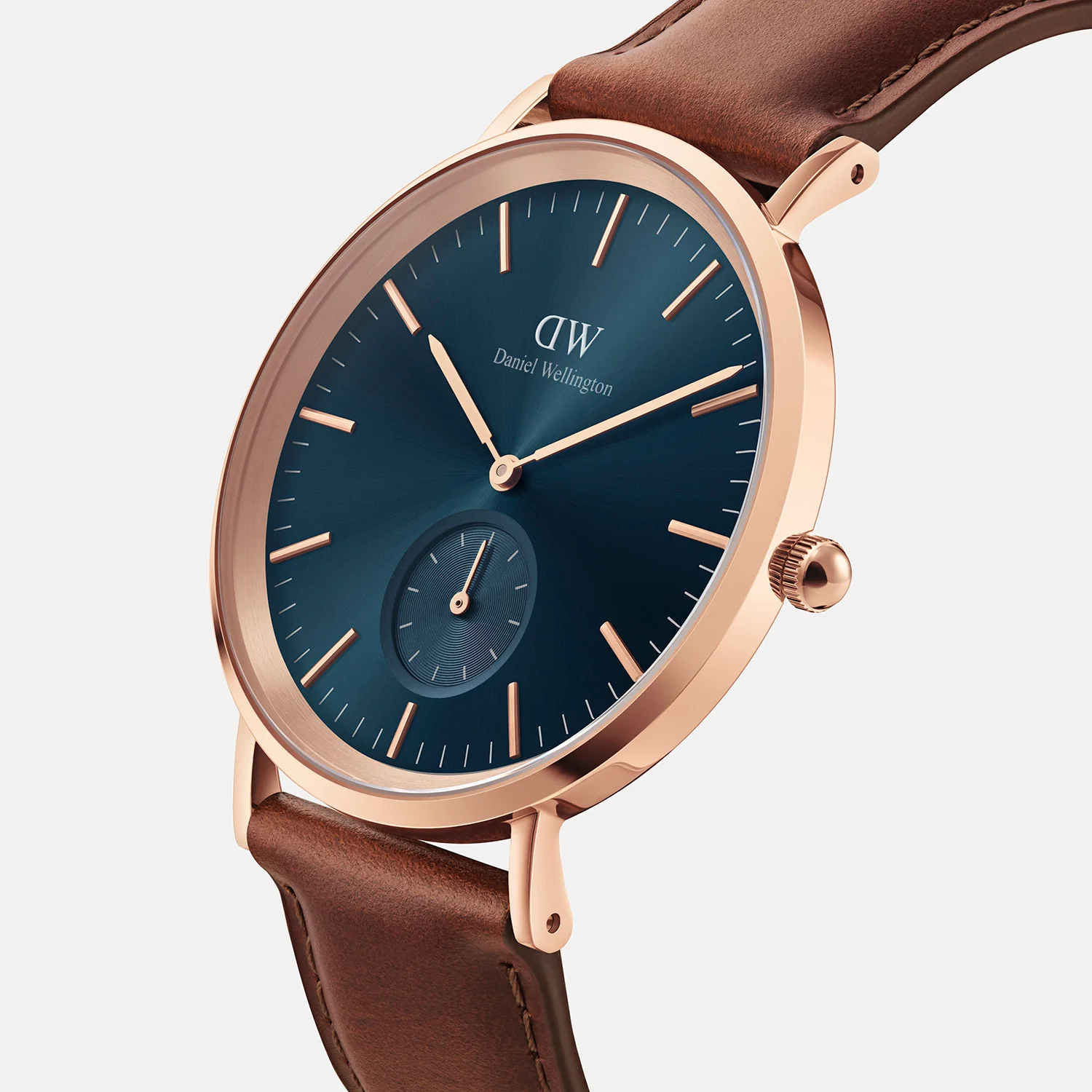 Classic Men Quartz Blue Dial Analog Leather Watch DW00100708K - Image 2