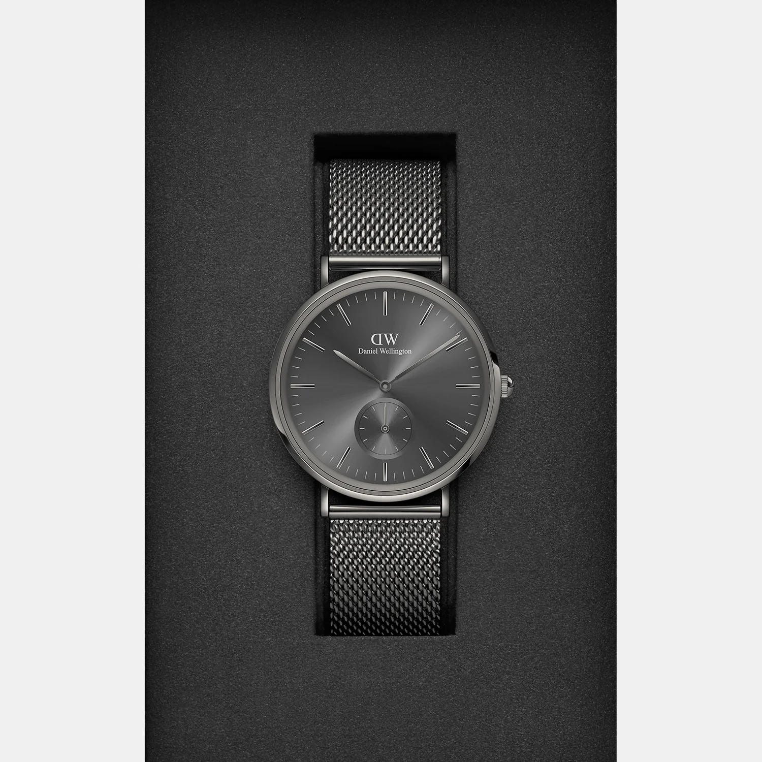 Classic Men Quartz Grey Dial Analog Stainless Steel Watch DW00100712K - Image 4