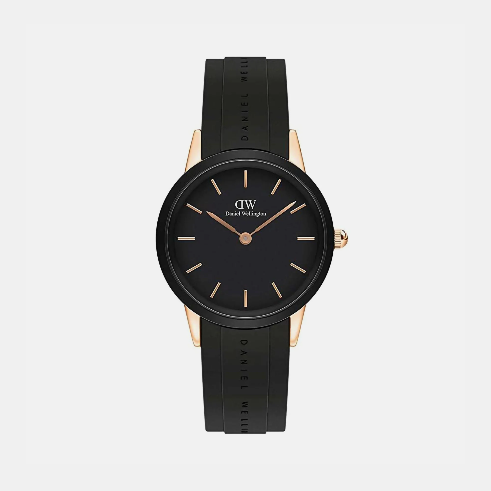 Iconic Men Quartz Black Dial Analog Silicone Watch DW00100426K