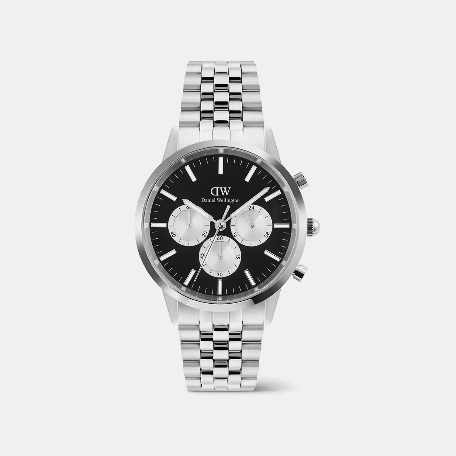 Iconic Onyx Panda Men Quartz Black Dial Chronograph Stainless Steel Watch DW00100873K