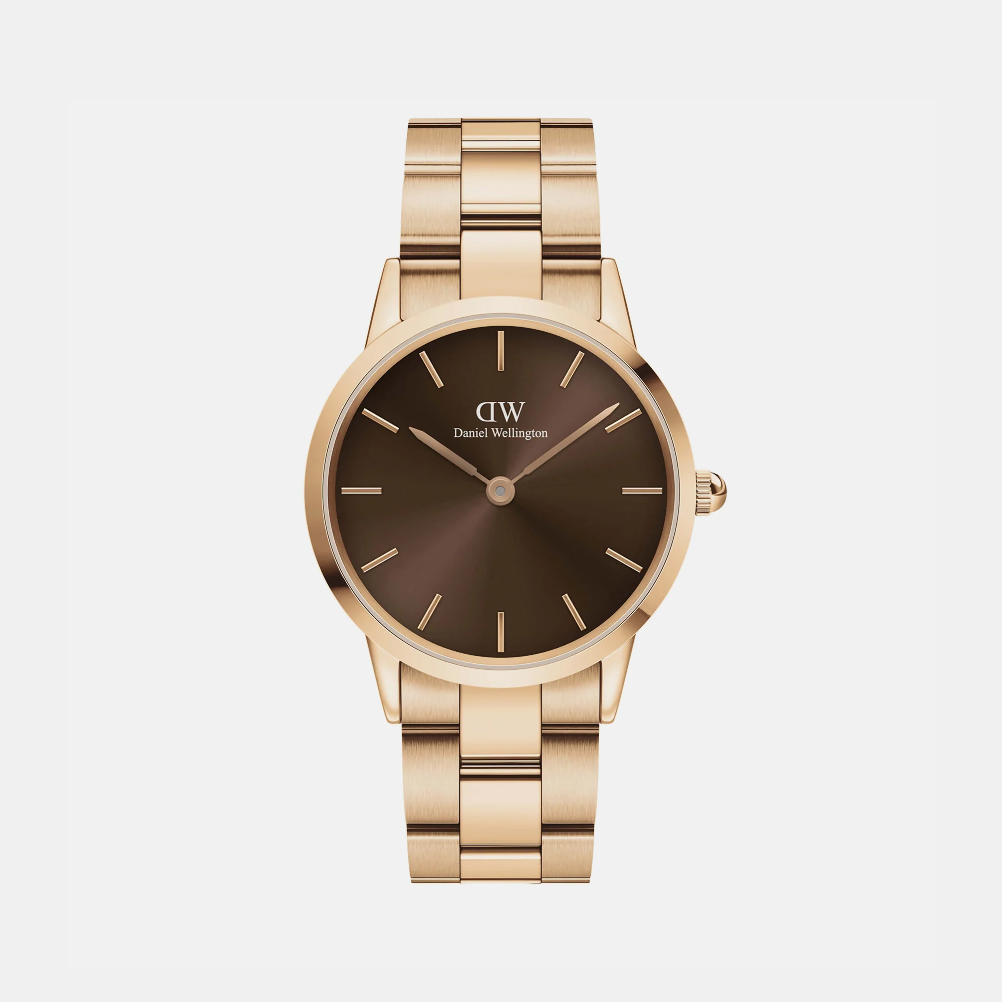 Iconic Women Quartz Brown Dial Analog Stainless Steel Watch DW00100461K