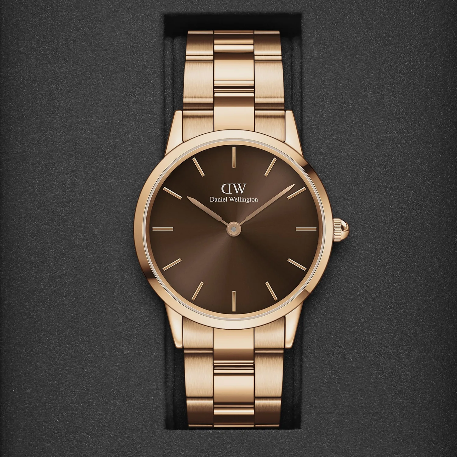 Iconic Women Quartz Brown Dial Analog Stainless Steel Watch DW00100461K - Image 6