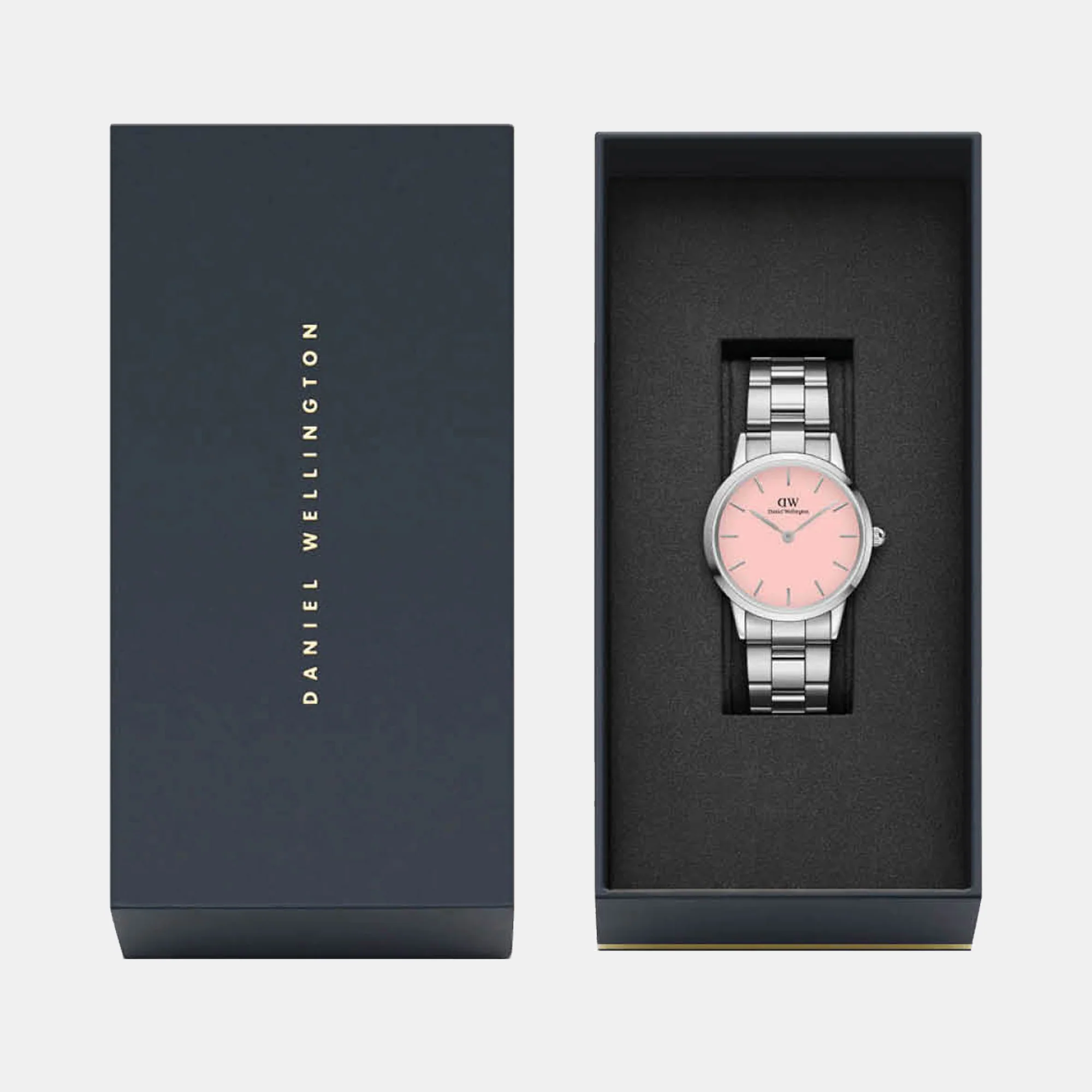 Iconic Women Quartz Pink Dial Analog Stainless Steel Watch DW00100535 - Image 5