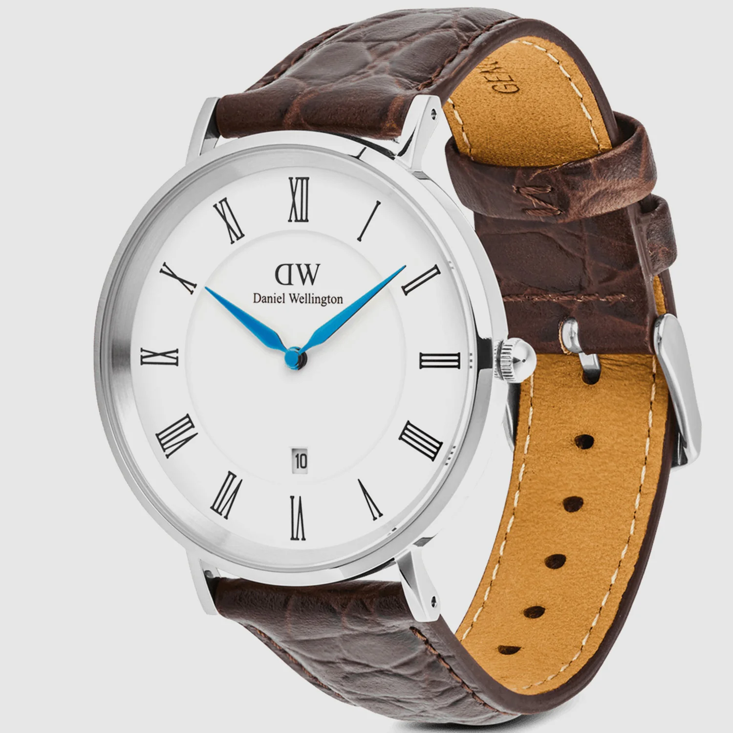 Men Quartz White Dial Analog Leather Watch DW00100911K - Image 3