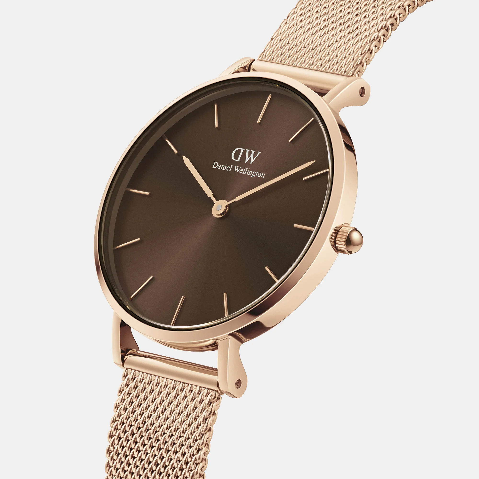 Petite Unisex Quartz Brown Dial Analog Stainless Steel Watch DW00100478K - Image 2