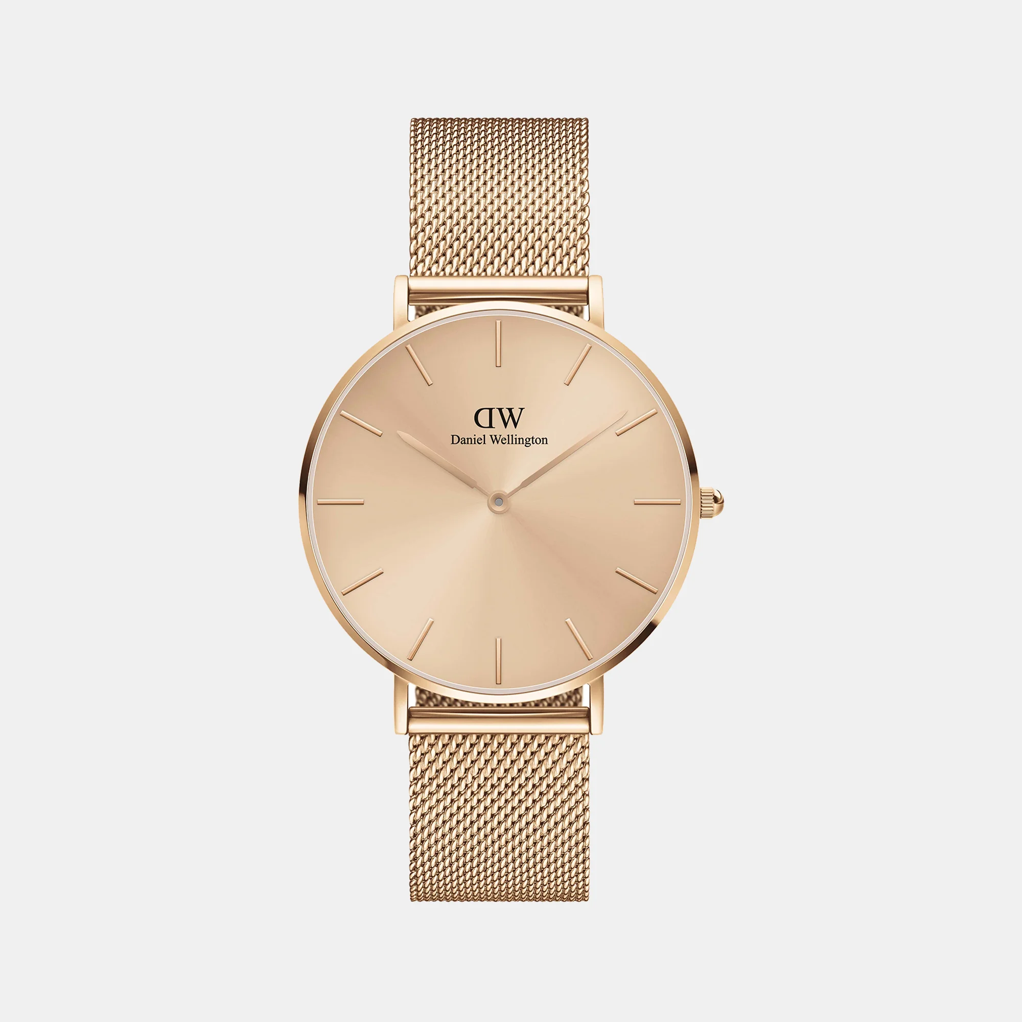 Petite Unisex Quartz Rose Gold Dial Analog Stainless Steel Watch DW00100472K