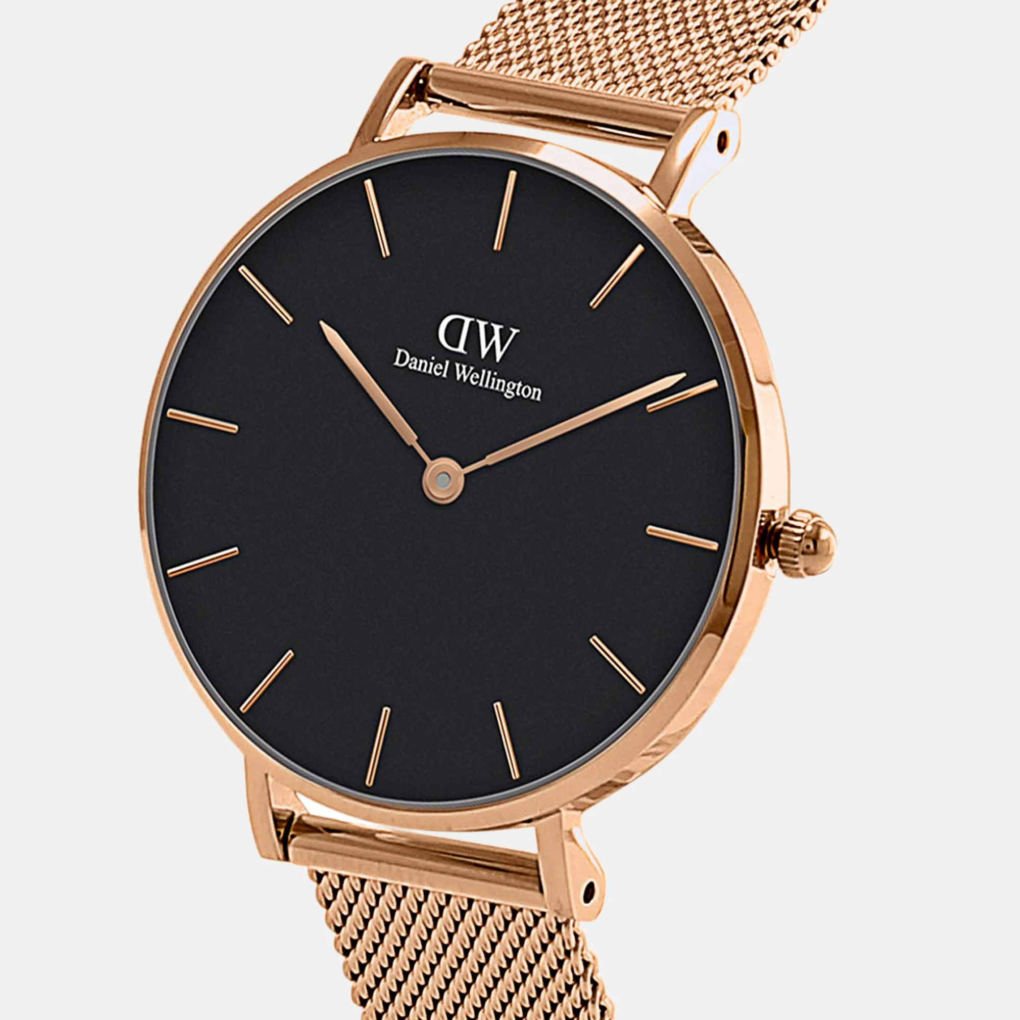 Petite Women Quartz Black Dial Analog Mesh Watch DW00100161K - Image 5