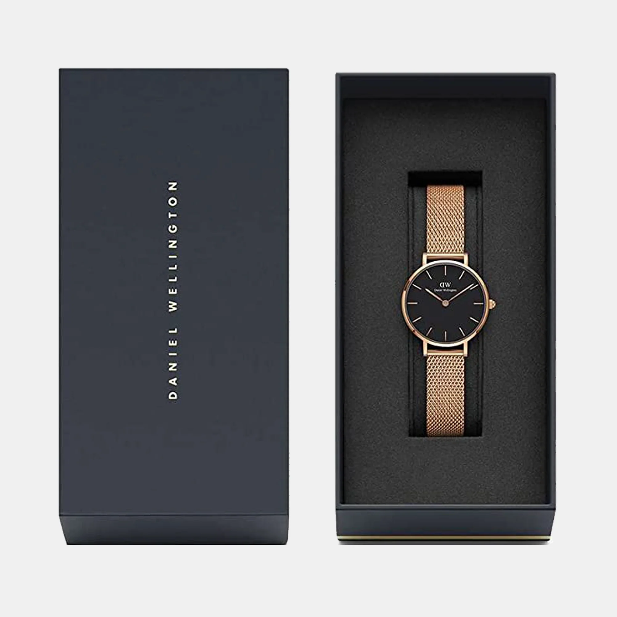 Petite Women Quartz Black Dial Analog Mesh Watch DW00100217K - Image 6