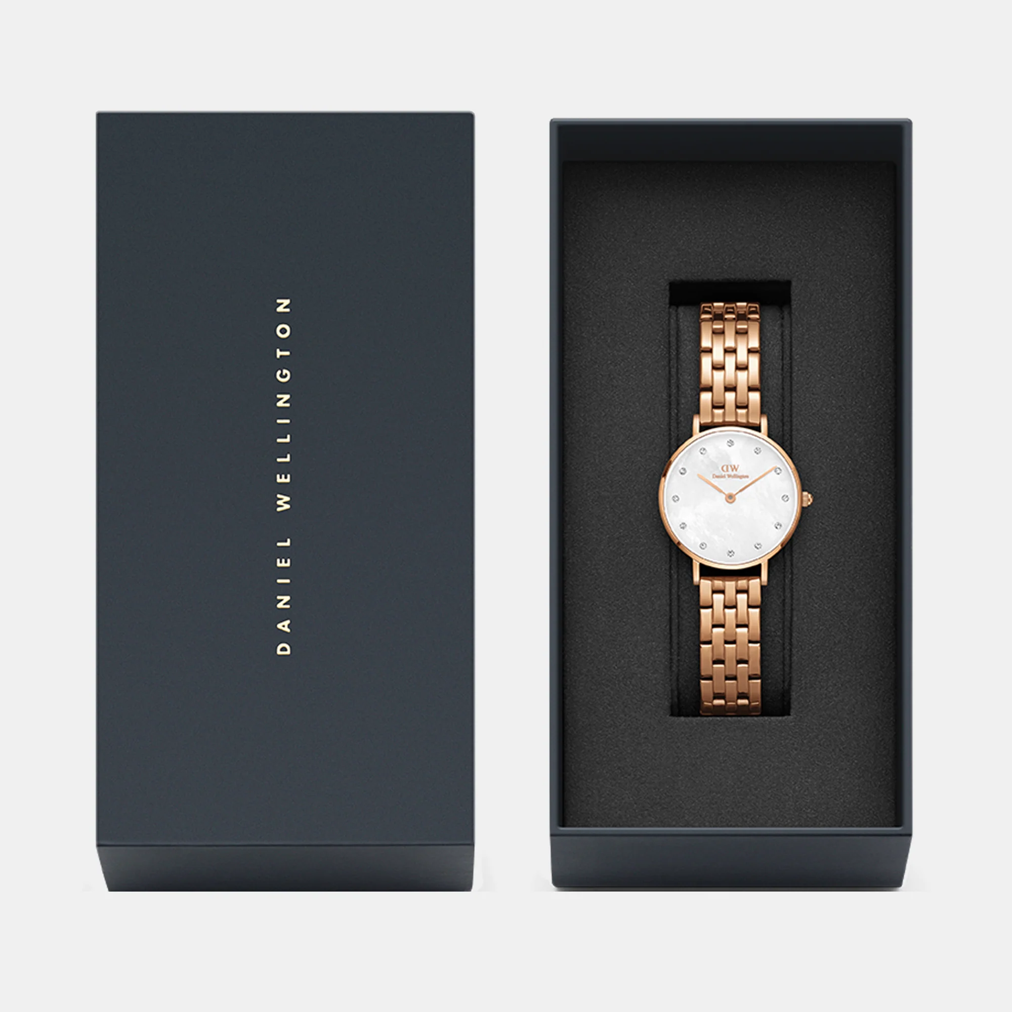 Petite Women Quartz Mother Of Pearl Dial Analog Stainless Steel Watch DW00100613K - Image 5